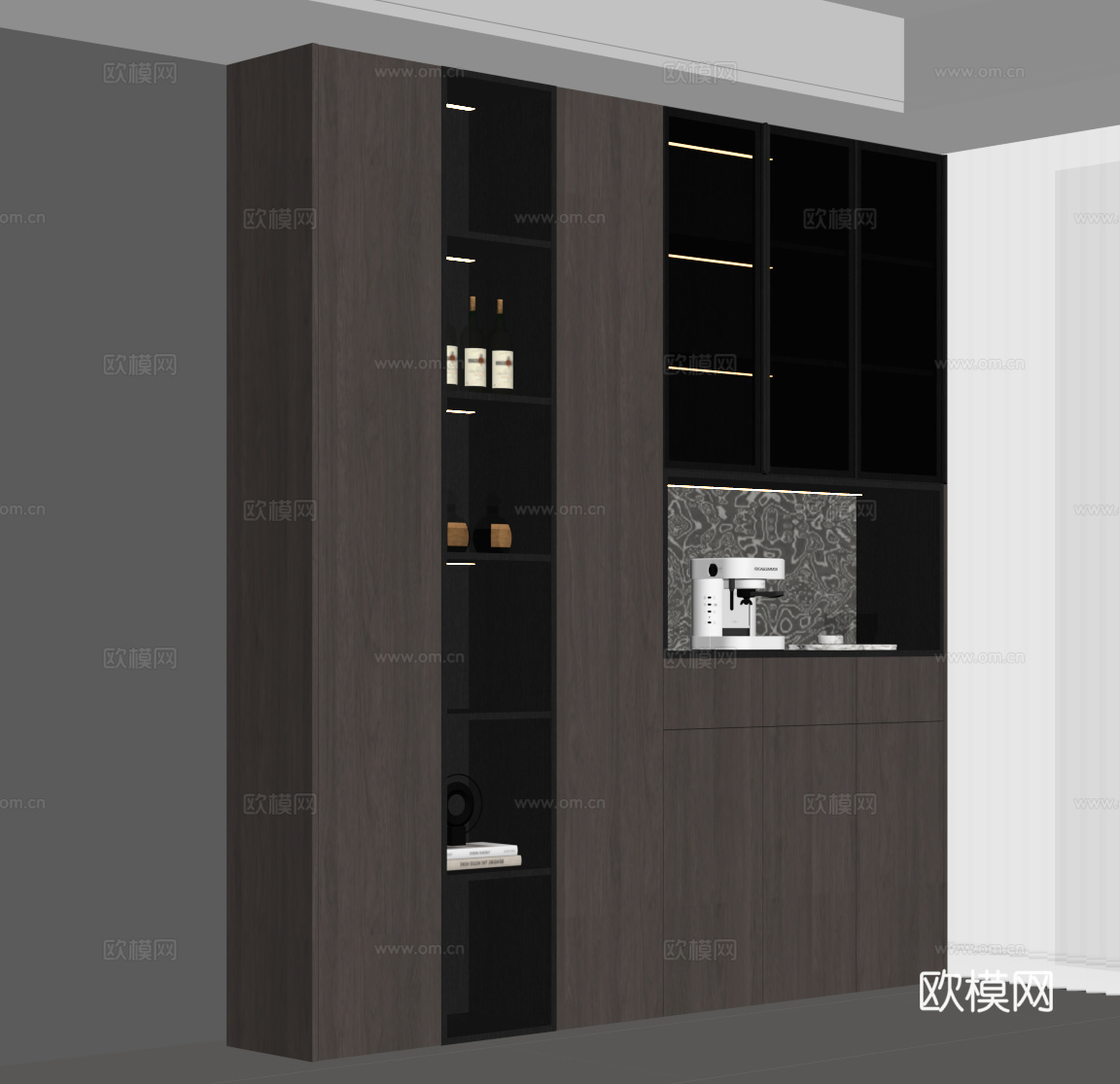 意式餐边柜su模型