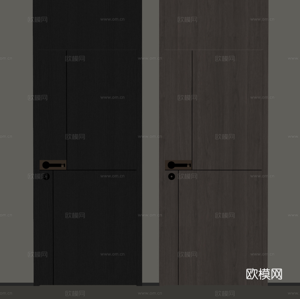 现代意式单开门su模型