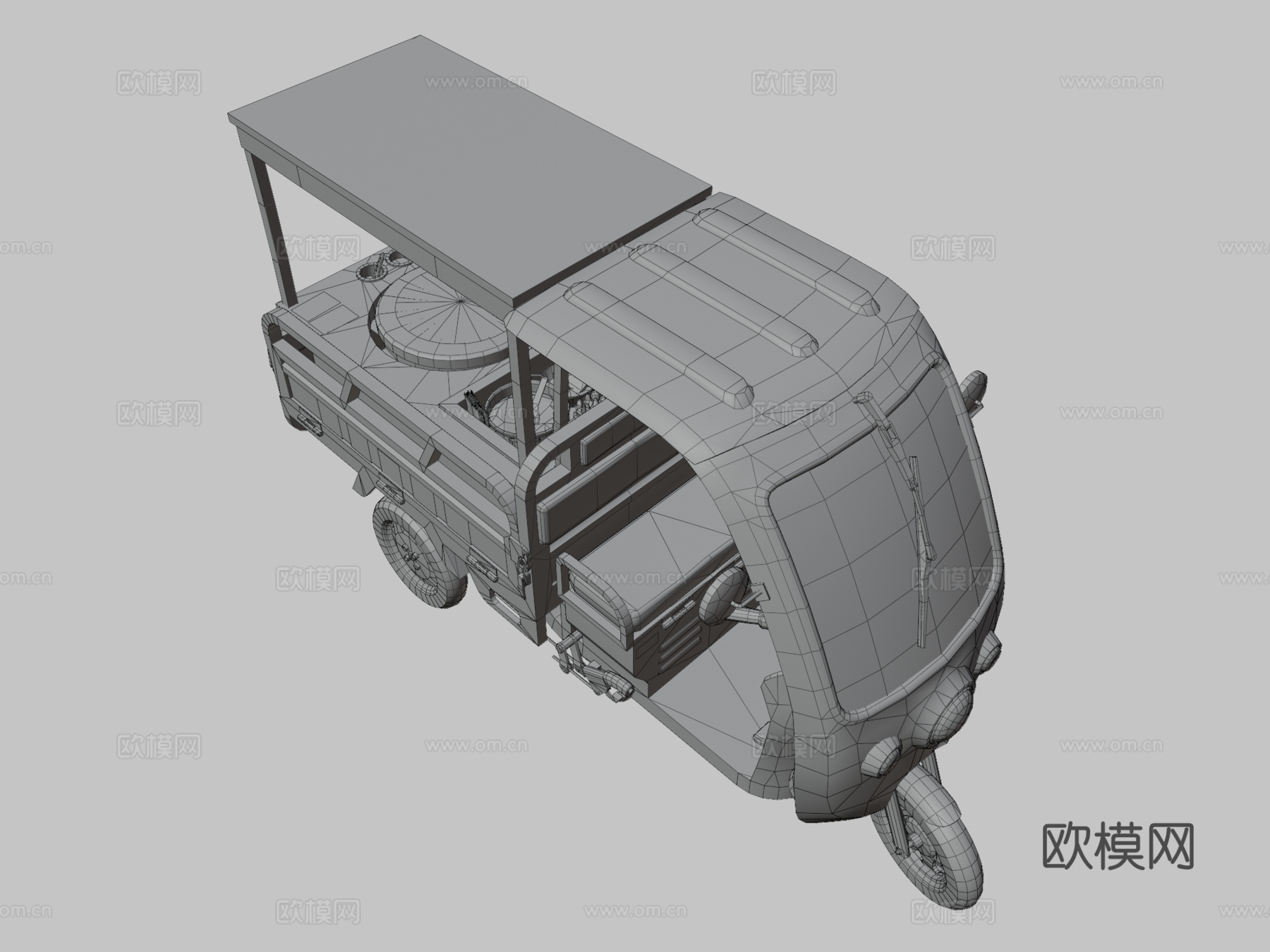 煎饼果子餐车3d模型下载（渲染图3）