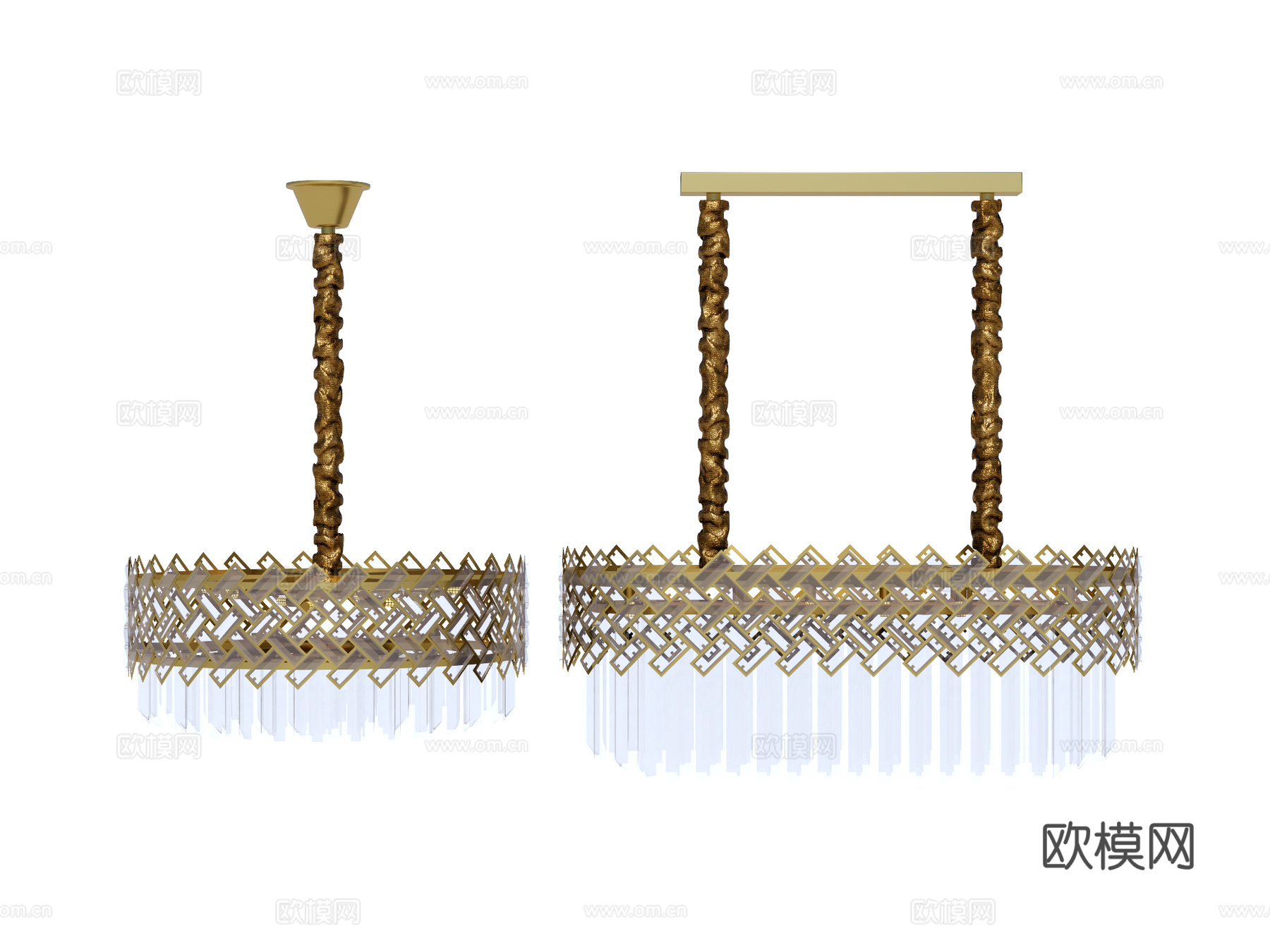 吊灯 水晶吊灯 金属吊灯 装饰灯具su模型
