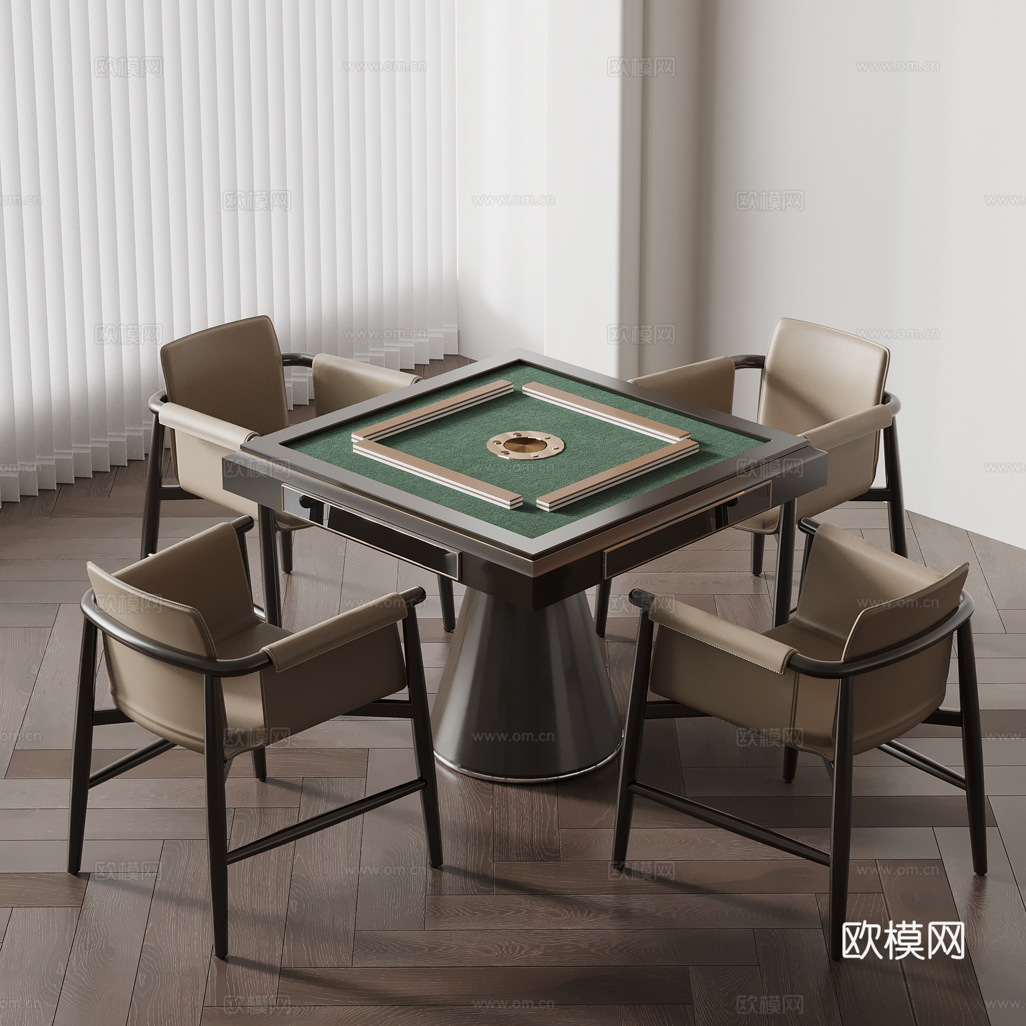 现代麻将桌 棋牌桌 娱乐桌su模型