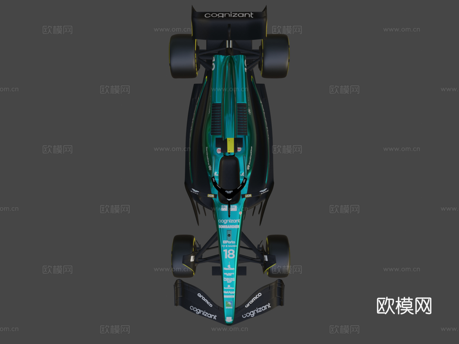 阿斯顿马丁F1 AMR23 20233d模型下载（渲染图7）