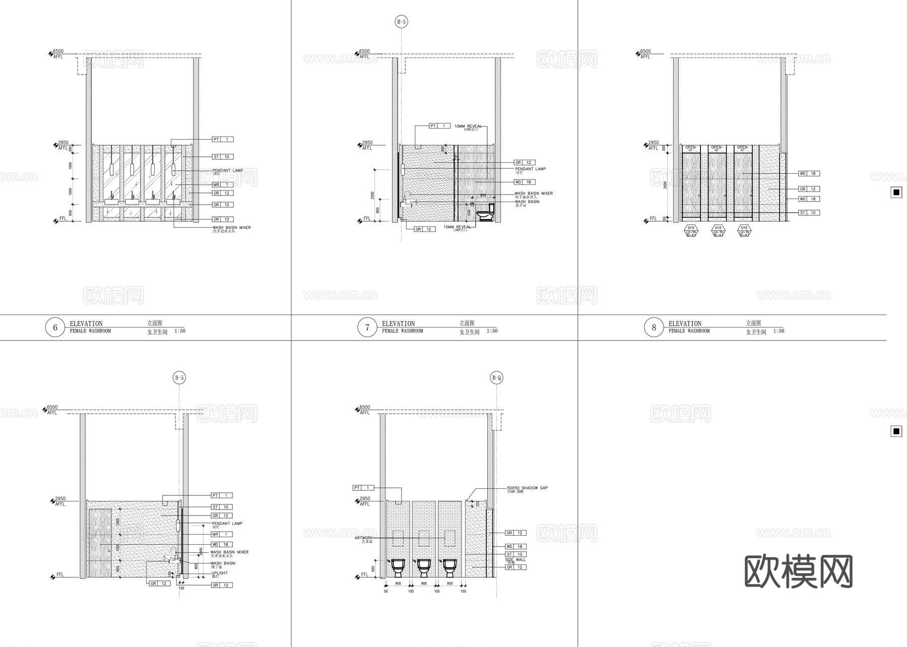 现代图书馆平面图cad施工图