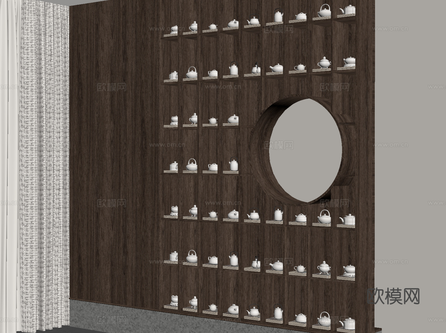 新中式茶柜su模型