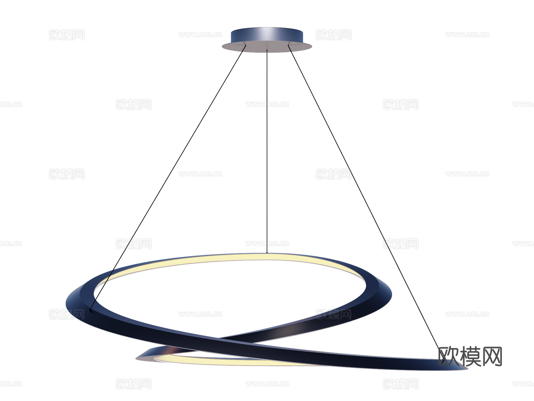 吊灯 金属吊灯 装饰灯具su模型下载（渲染图1）