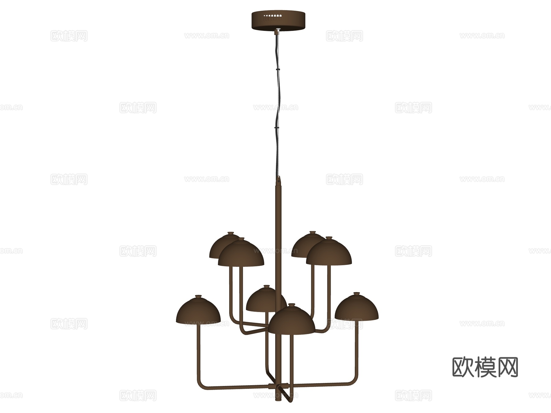 吊灯 金属吊灯 装饰灯具su模型下载（渲染图2）