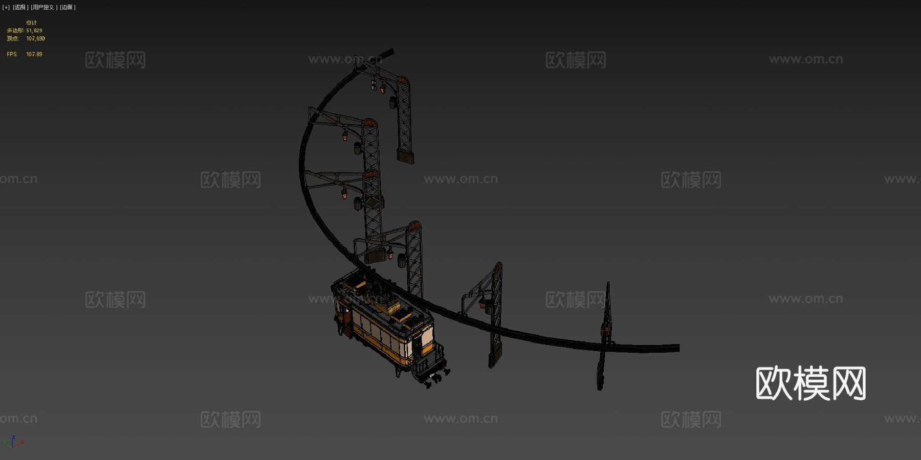蒸汽朋克火车3d模型下载（渲染图4）