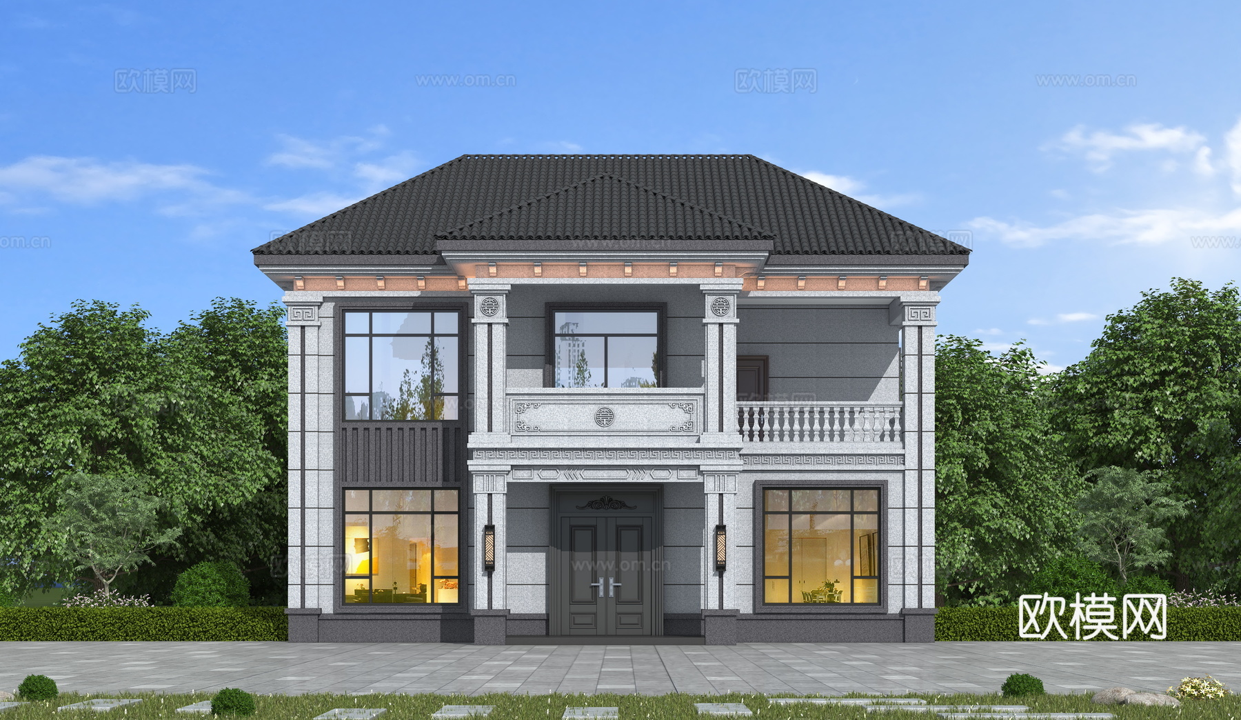 自建房别墅su模型