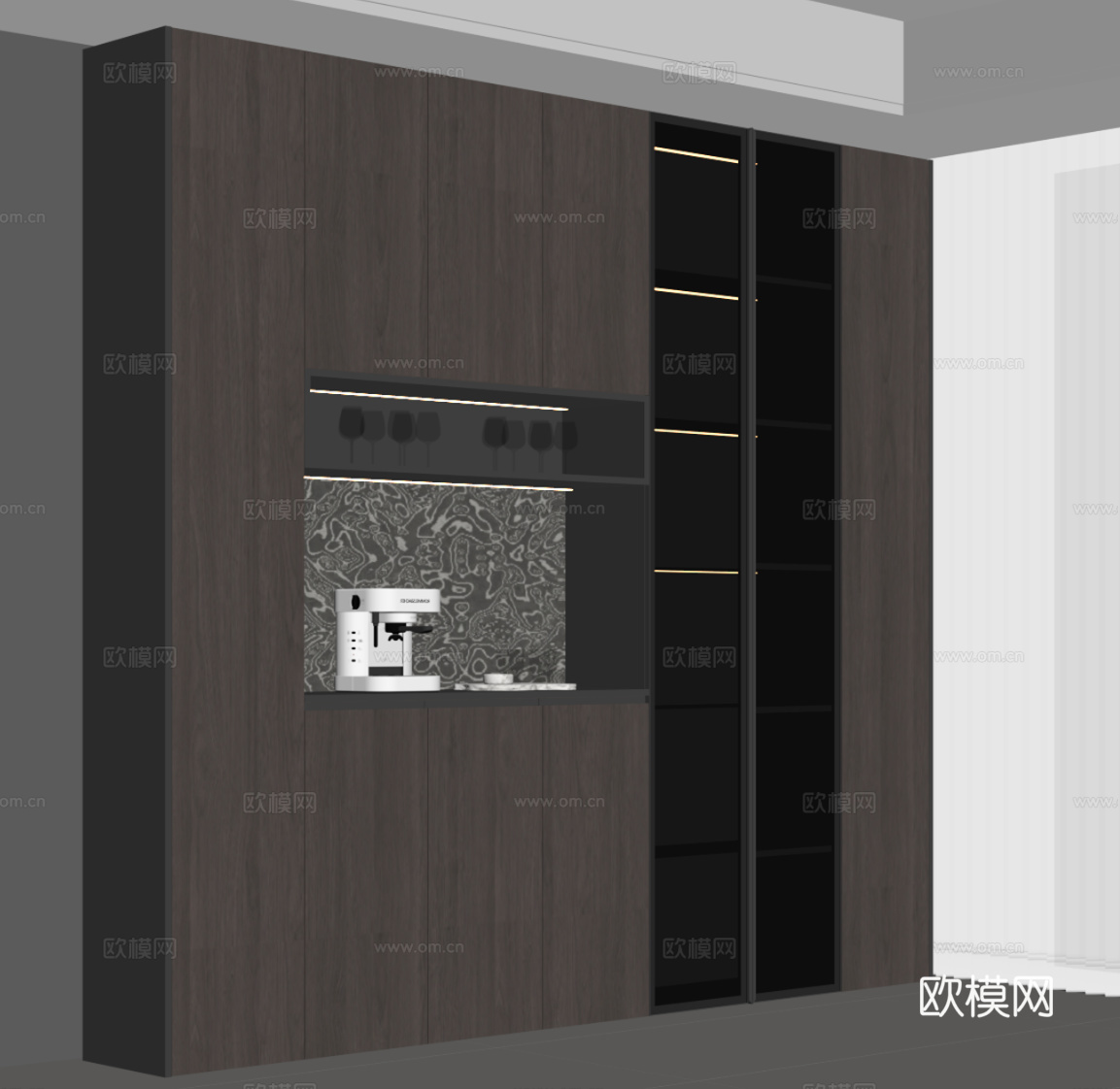 意式餐边柜su模型