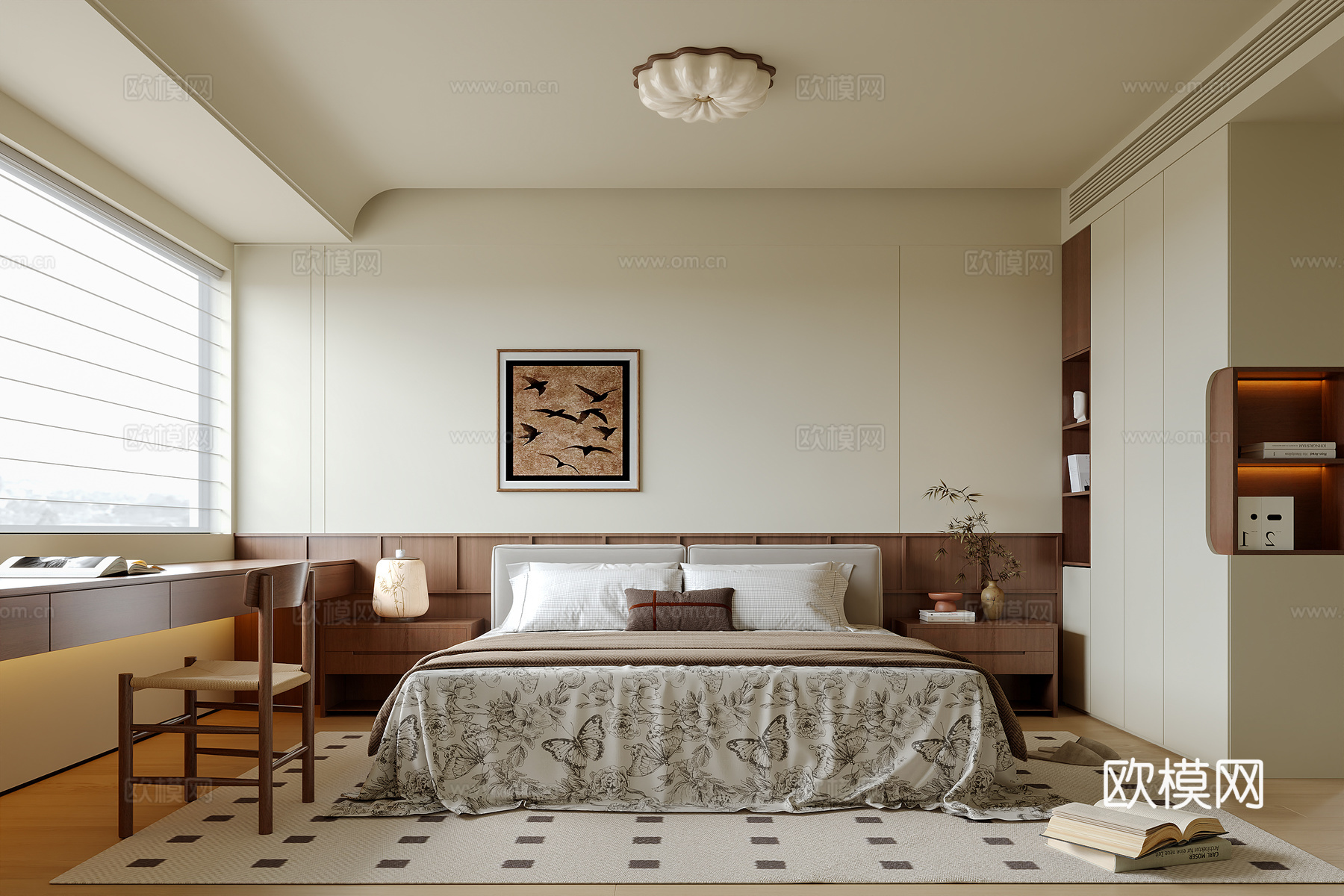 中古风卧室su模型
