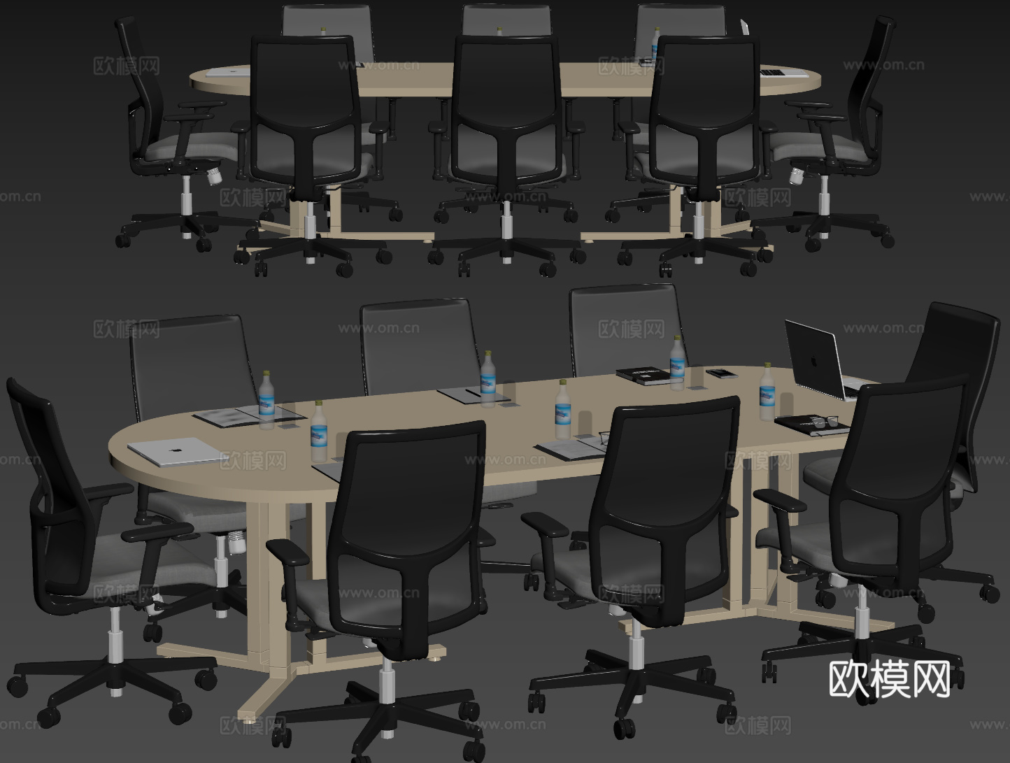 现代会议桌椅 洽谈桌椅 办公桌椅su模型