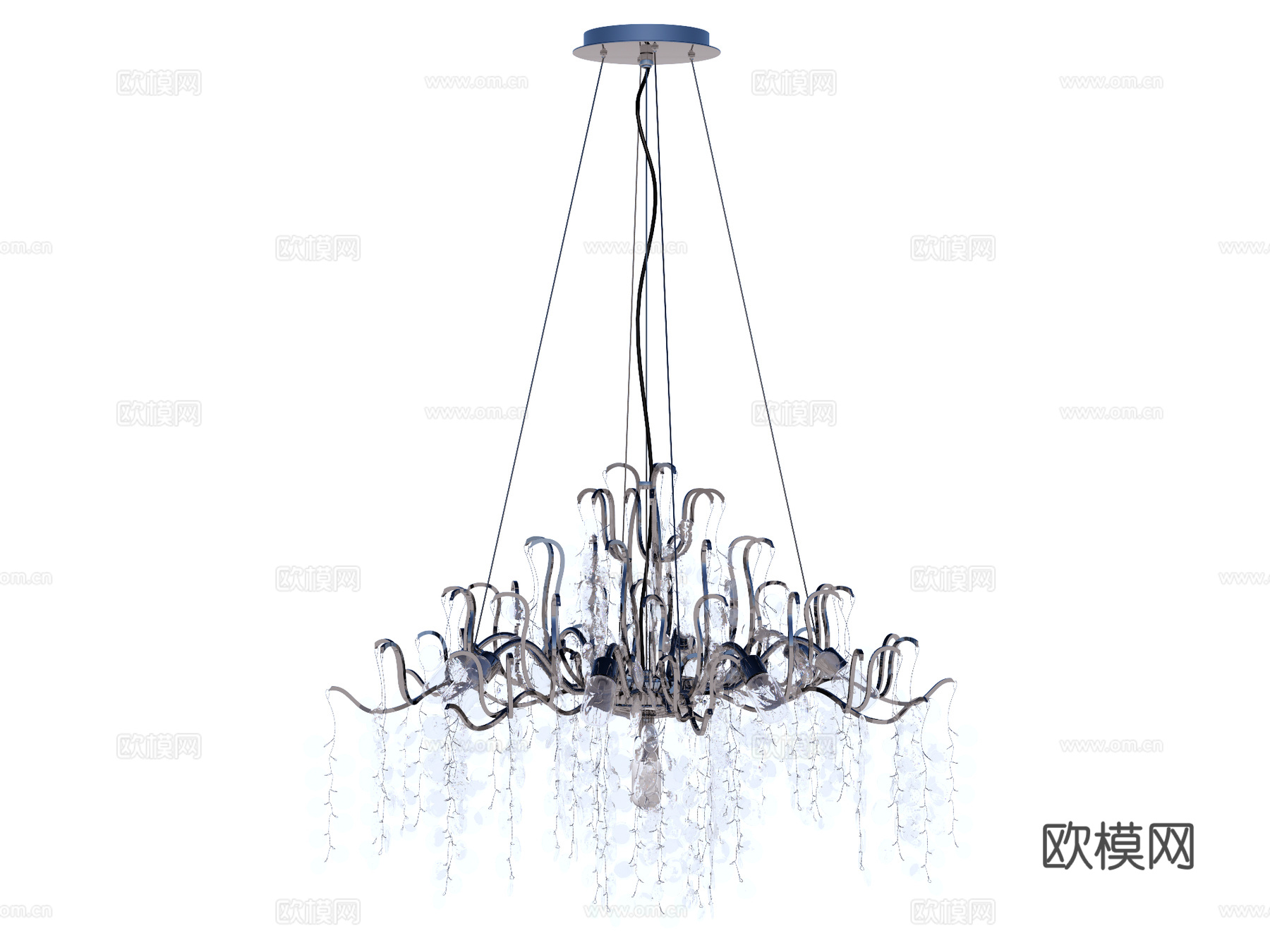 吊灯 水晶吊灯 金属吊灯 装饰灯具su模型下载（渲染图1）