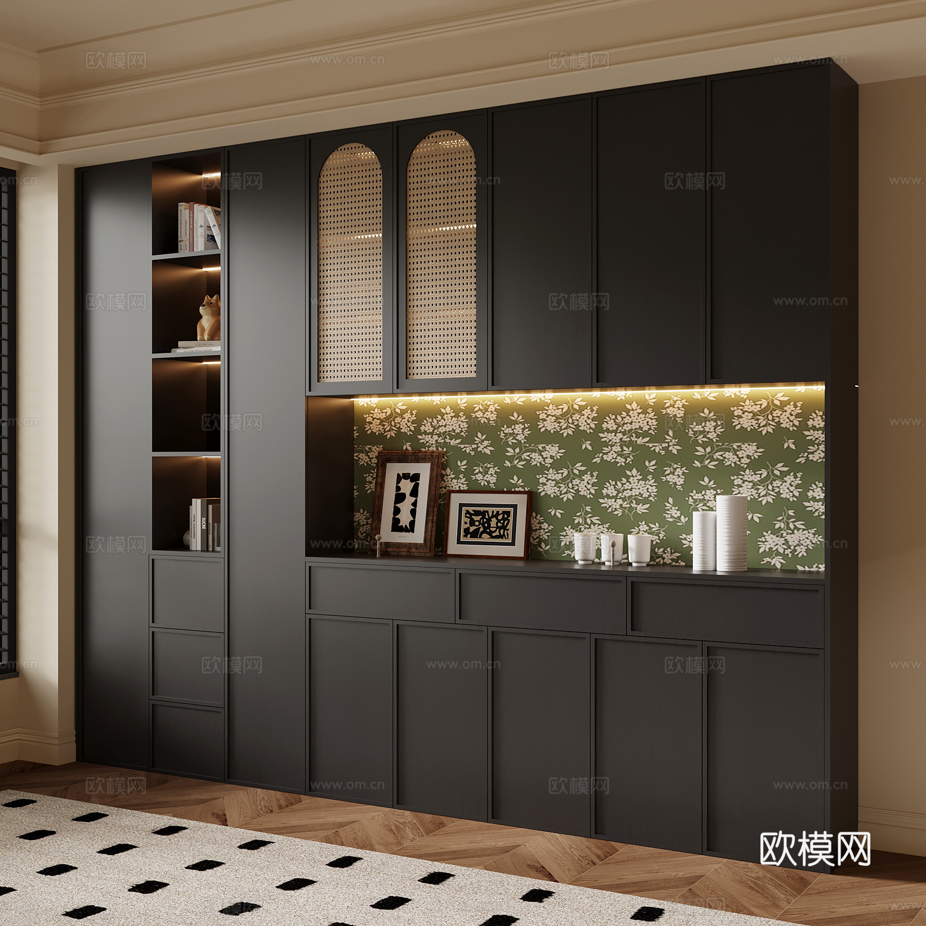 法式餐边柜su模型