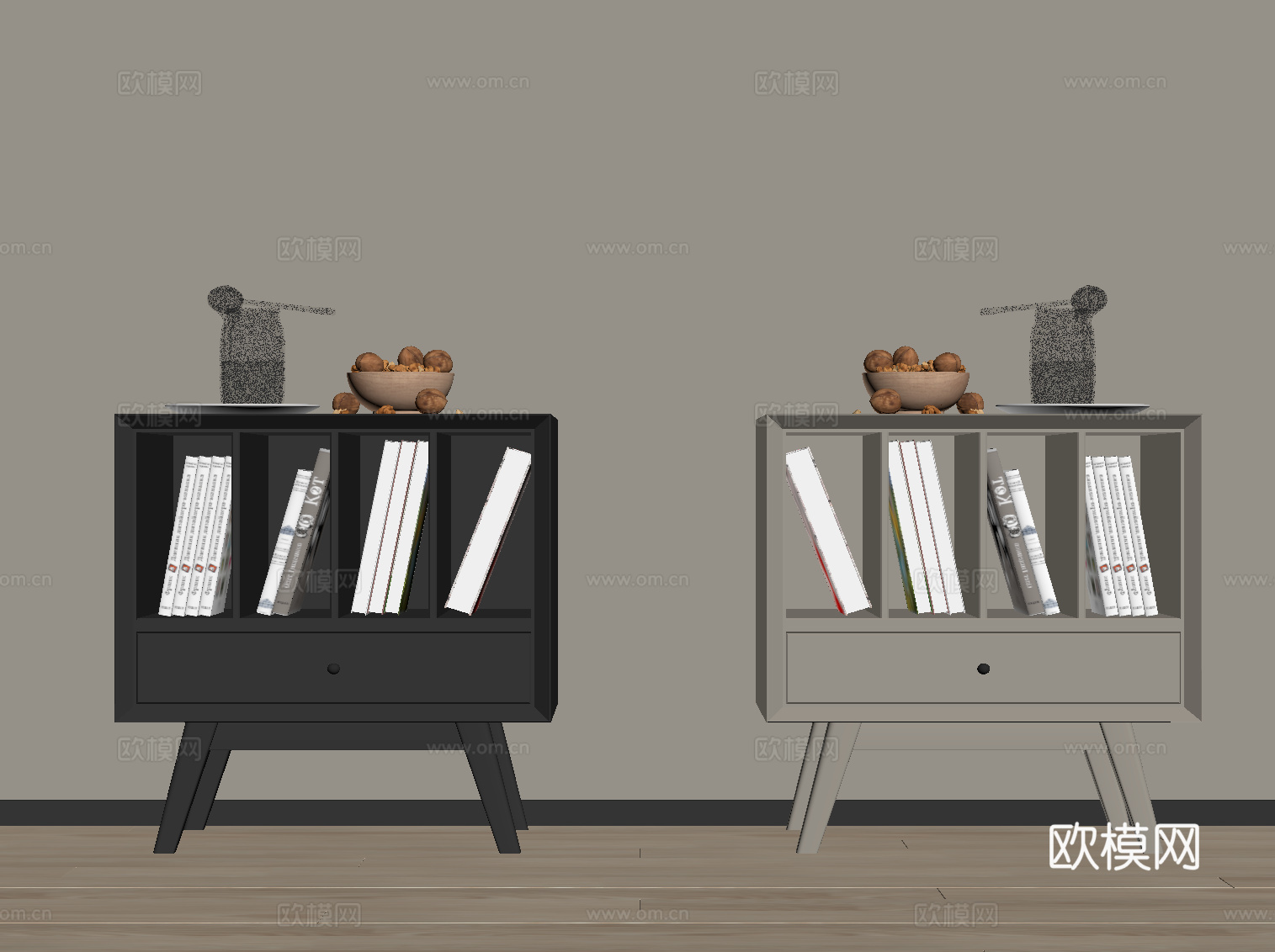 现代床头柜su模型