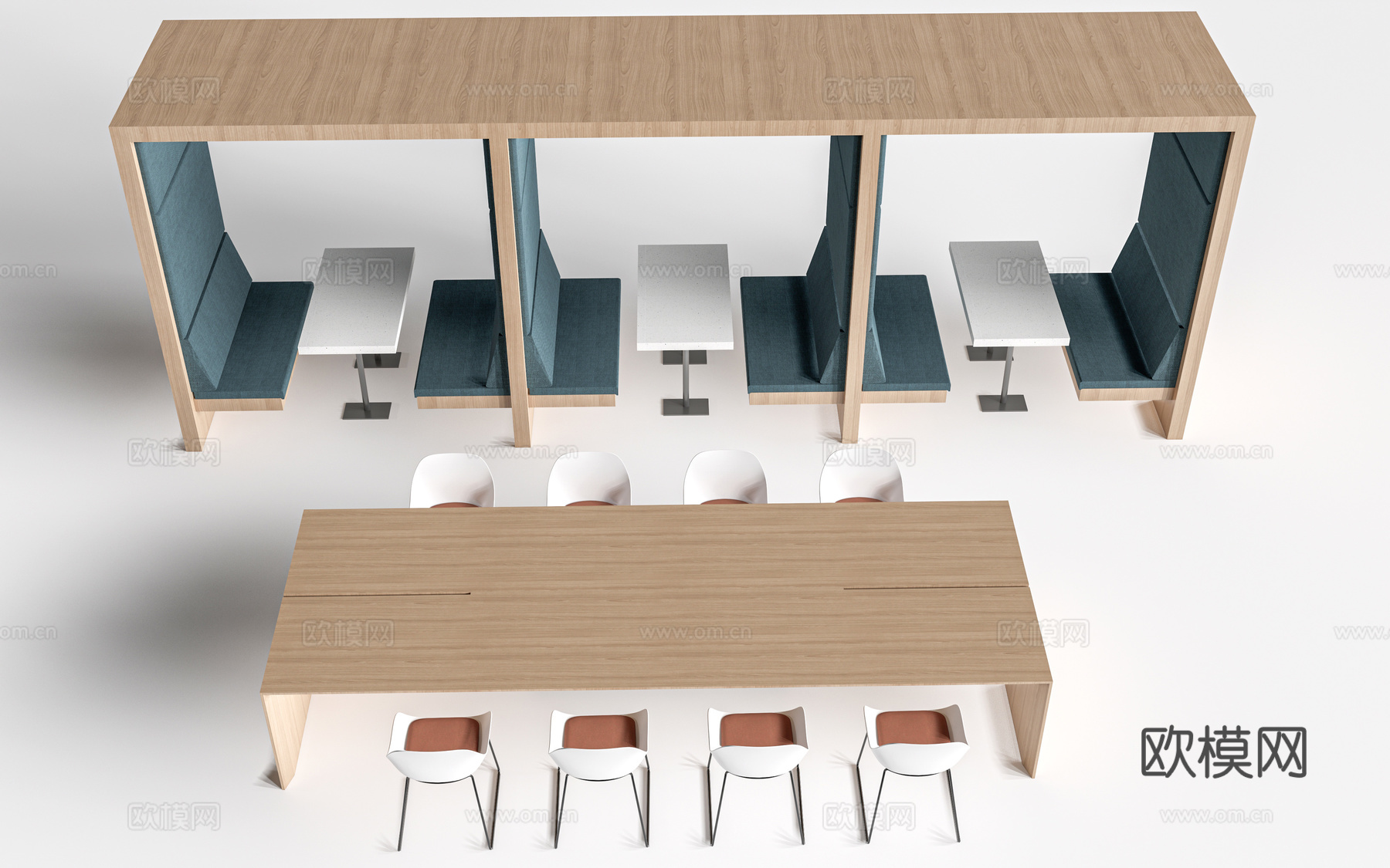 现代办公隔断 办公桌椅 长桌椅 会议桌椅su模型