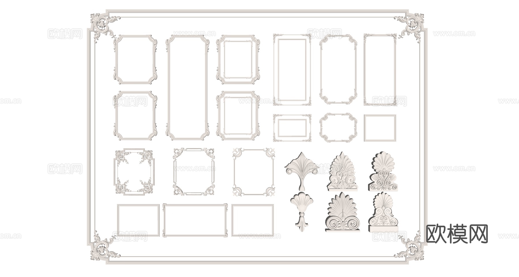 欧式构件su模型
