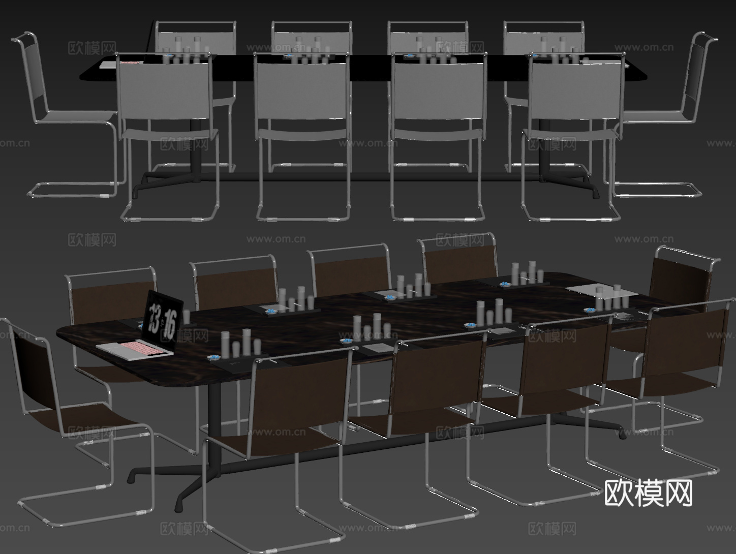 现代会议桌椅 洽谈桌椅 办公桌椅su模型