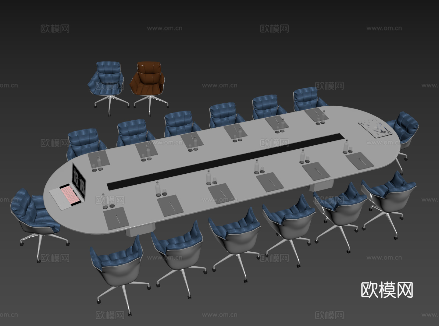 现代会议桌椅 洽谈桌椅 办公桌椅su模型