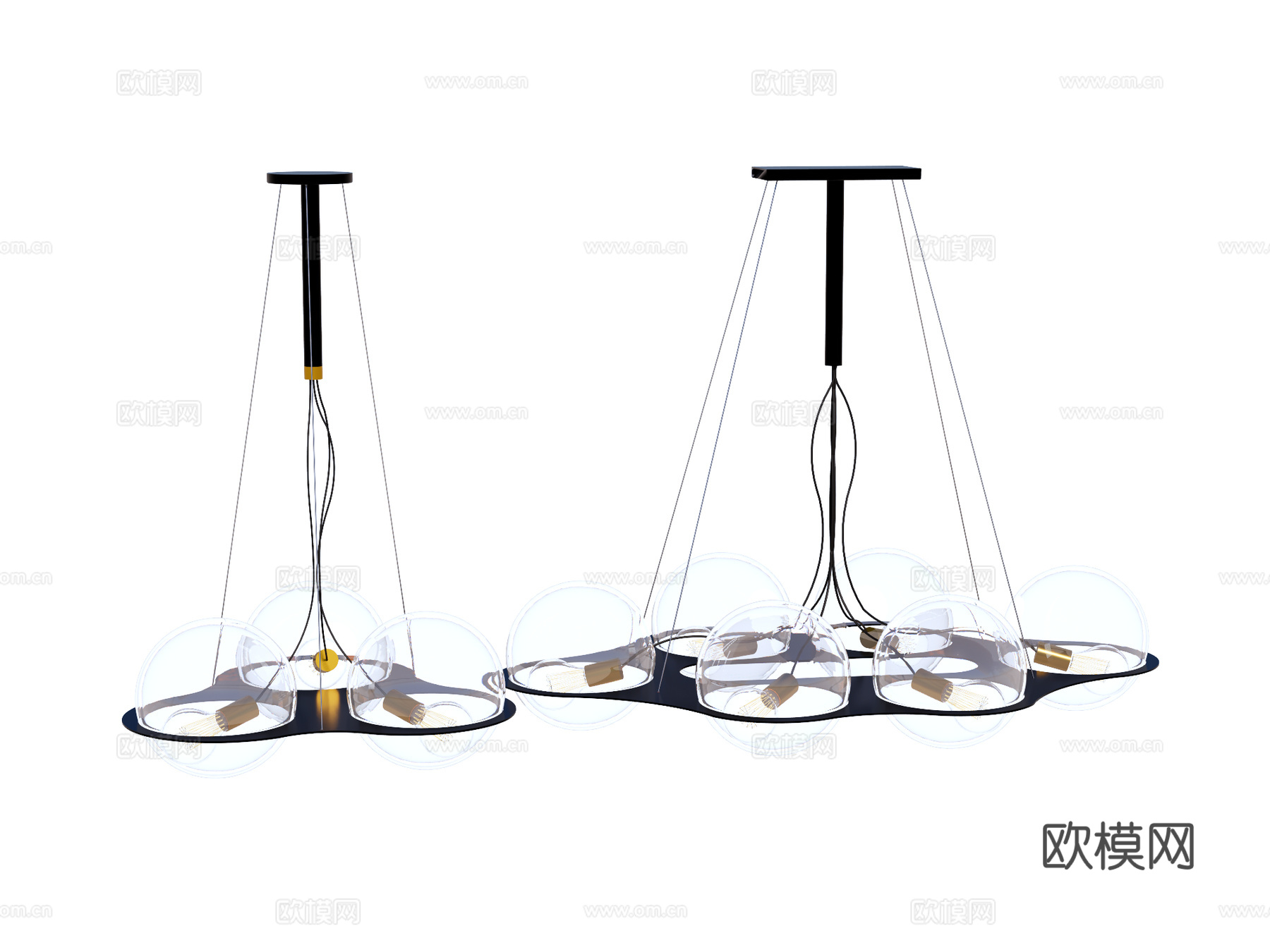 吊灯 金属吊灯 玻璃吊灯 装饰灯具su模型