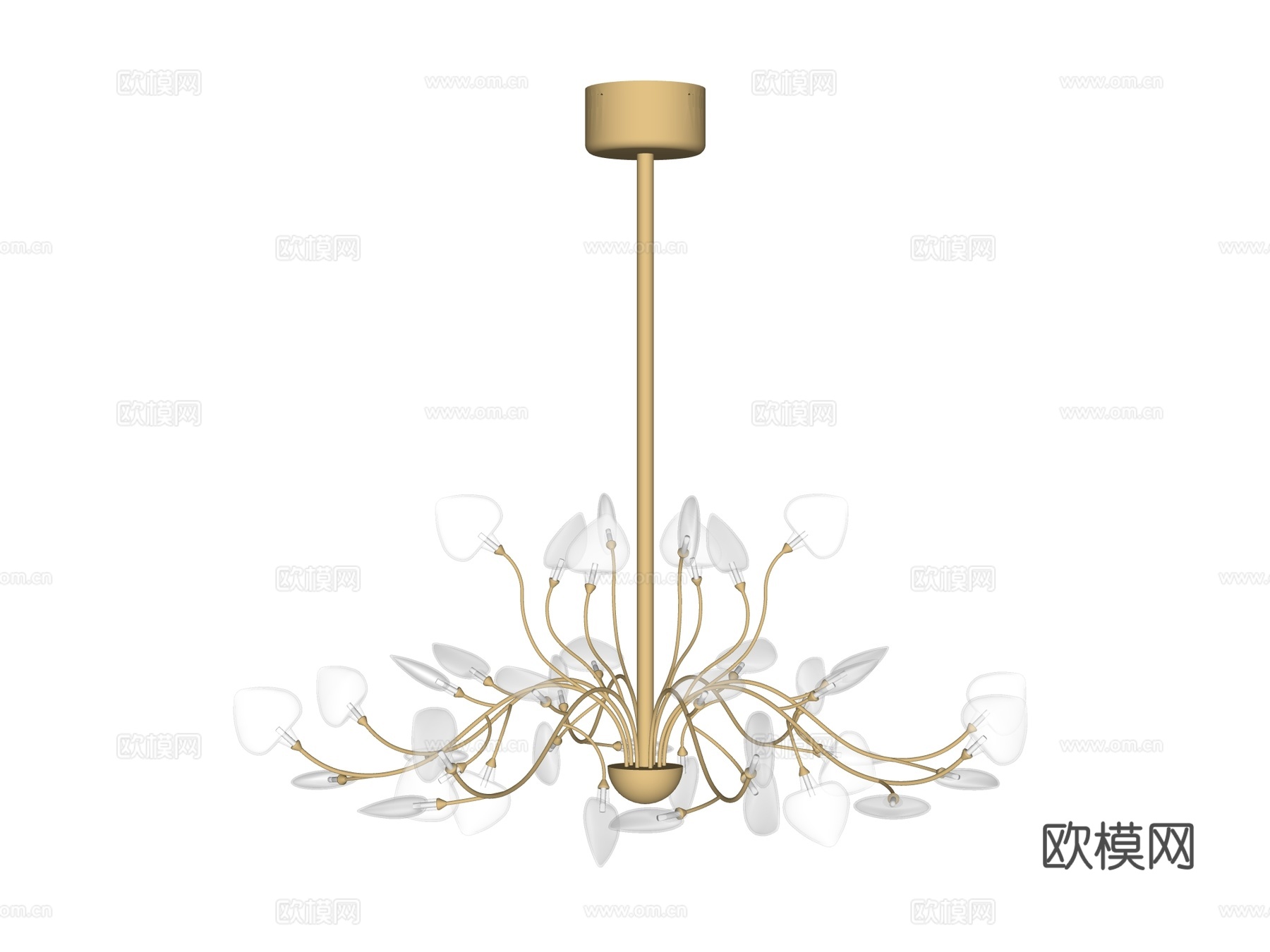 吊灯 水晶吊灯 金属吊灯 装饰灯具su模型下载（渲染图2）