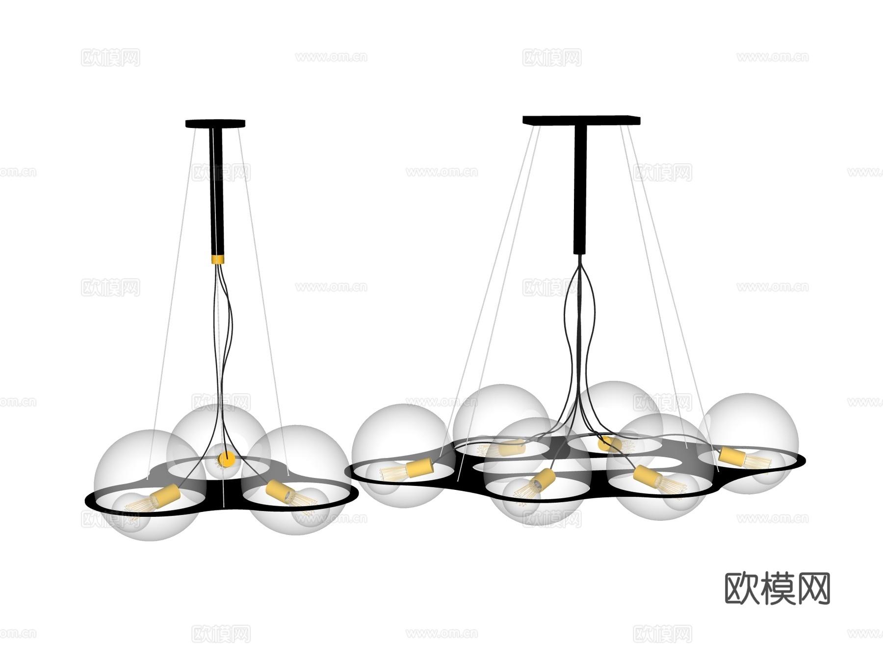 吊灯 金属吊灯 玻璃吊灯 装饰灯具su模型