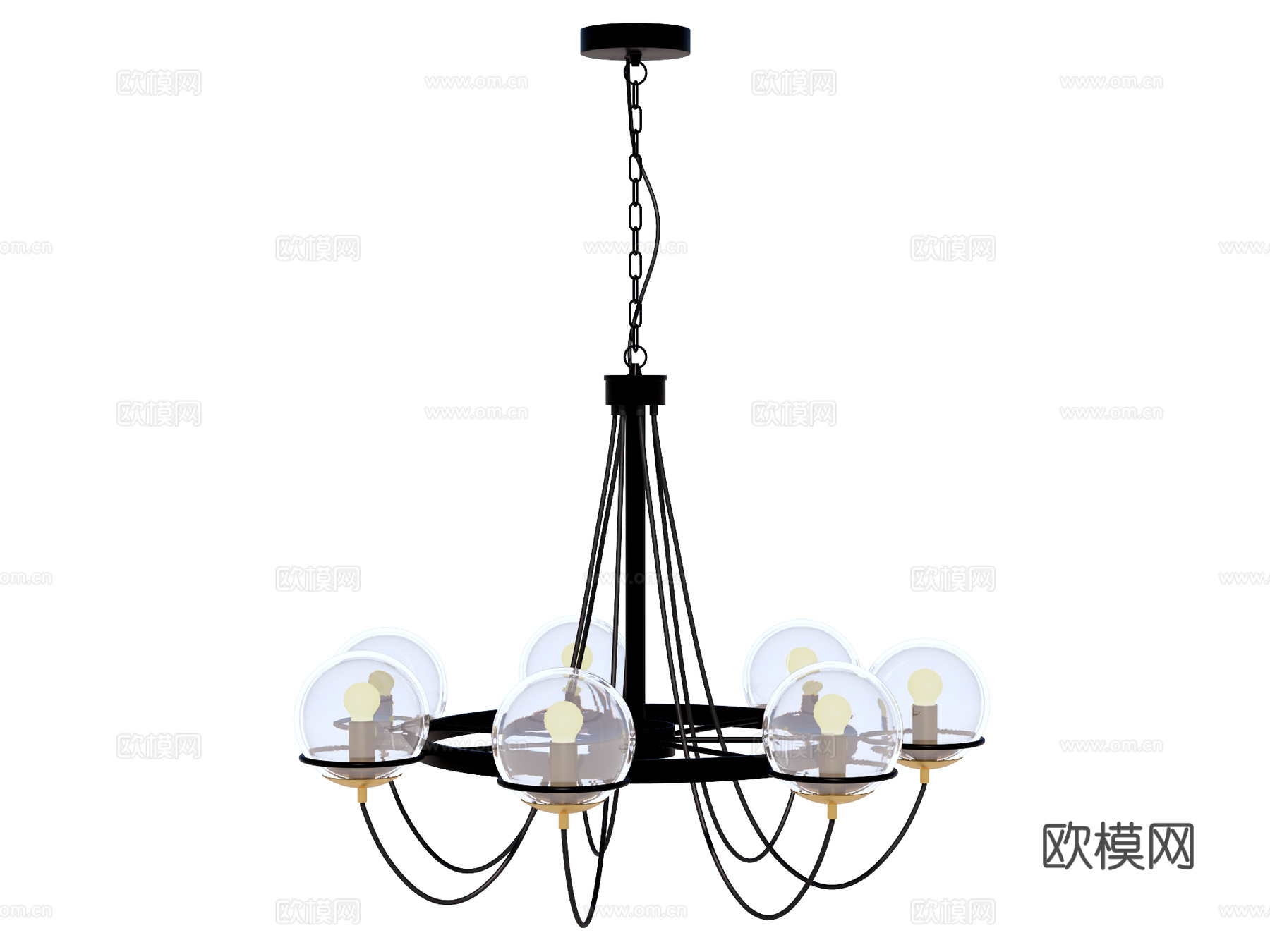 吊灯 金属吊灯 玻璃吊灯 装饰灯具su模型