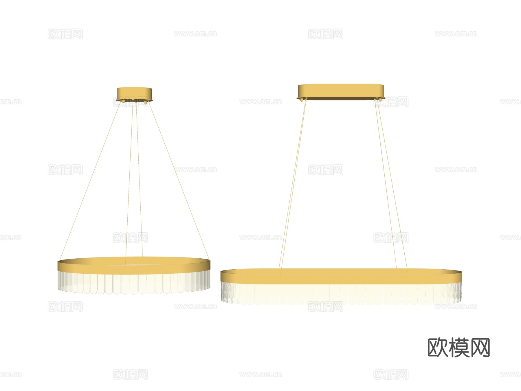 吊灯 金属吊灯 装饰灯具su模型下载（渲染图2）