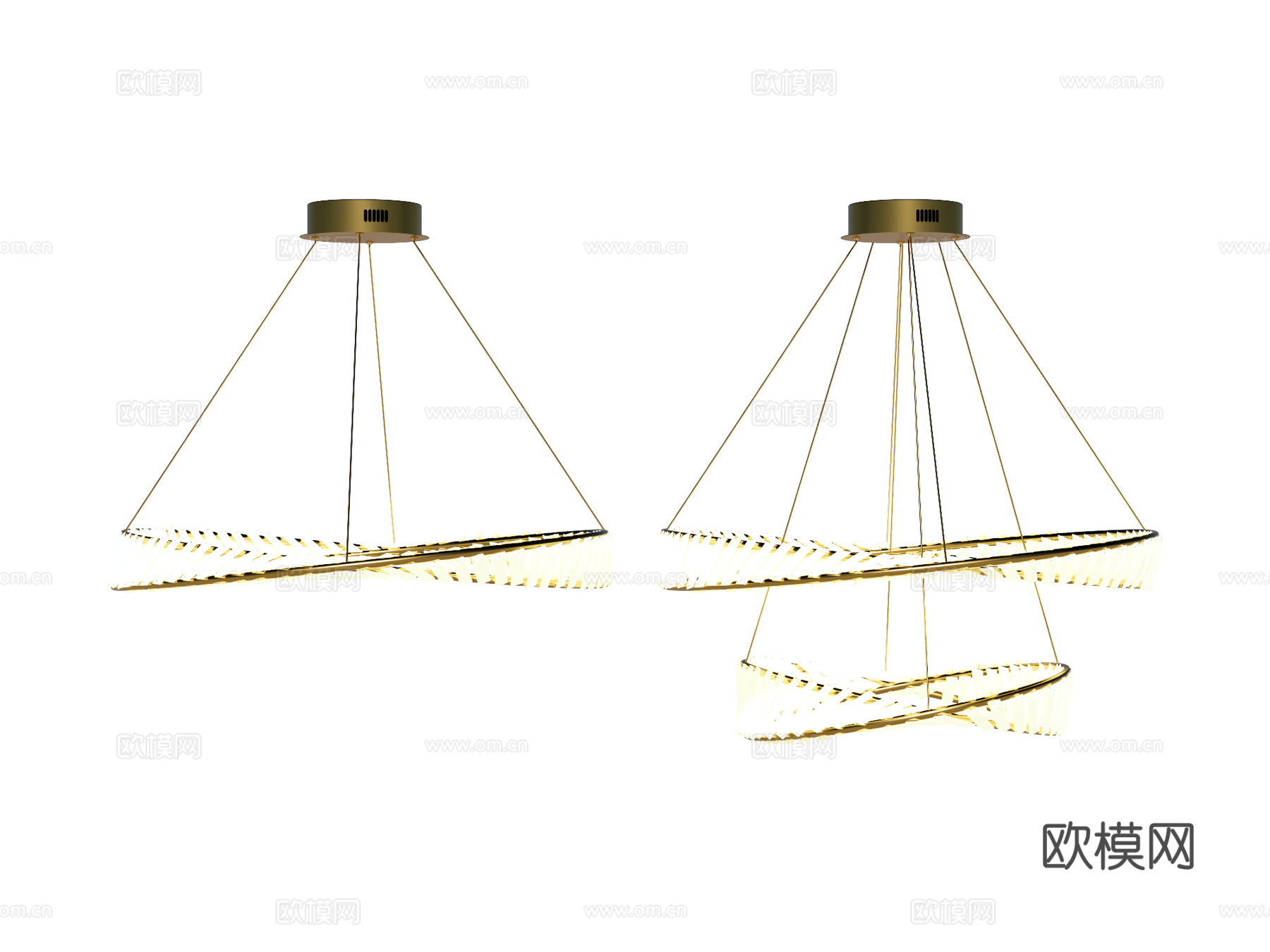 吊灯 水晶吊灯 金属吊灯 装饰灯具su模型下载（渲染图1）