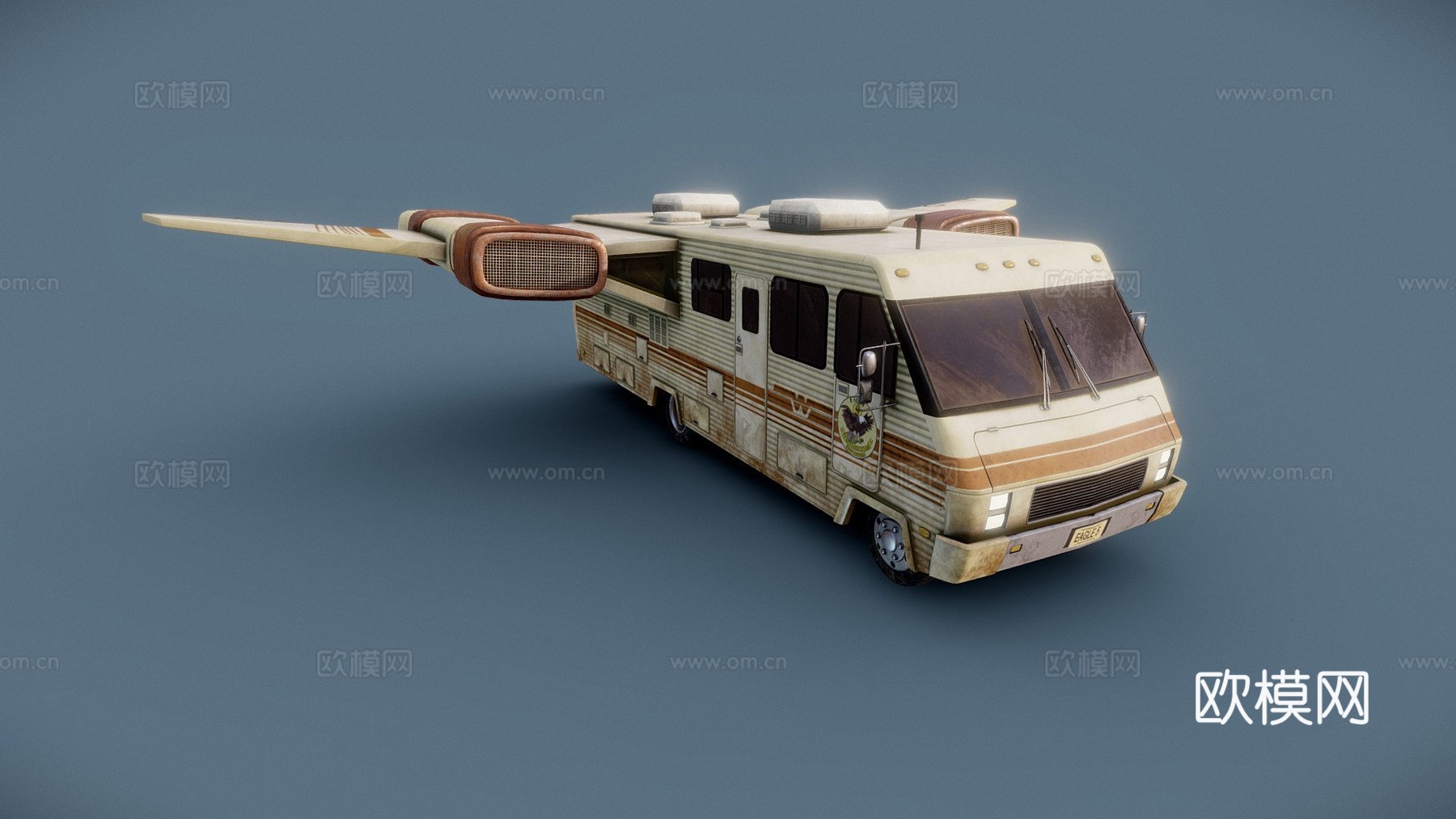 太空炮弹房车3d模型下载（渲染图1）