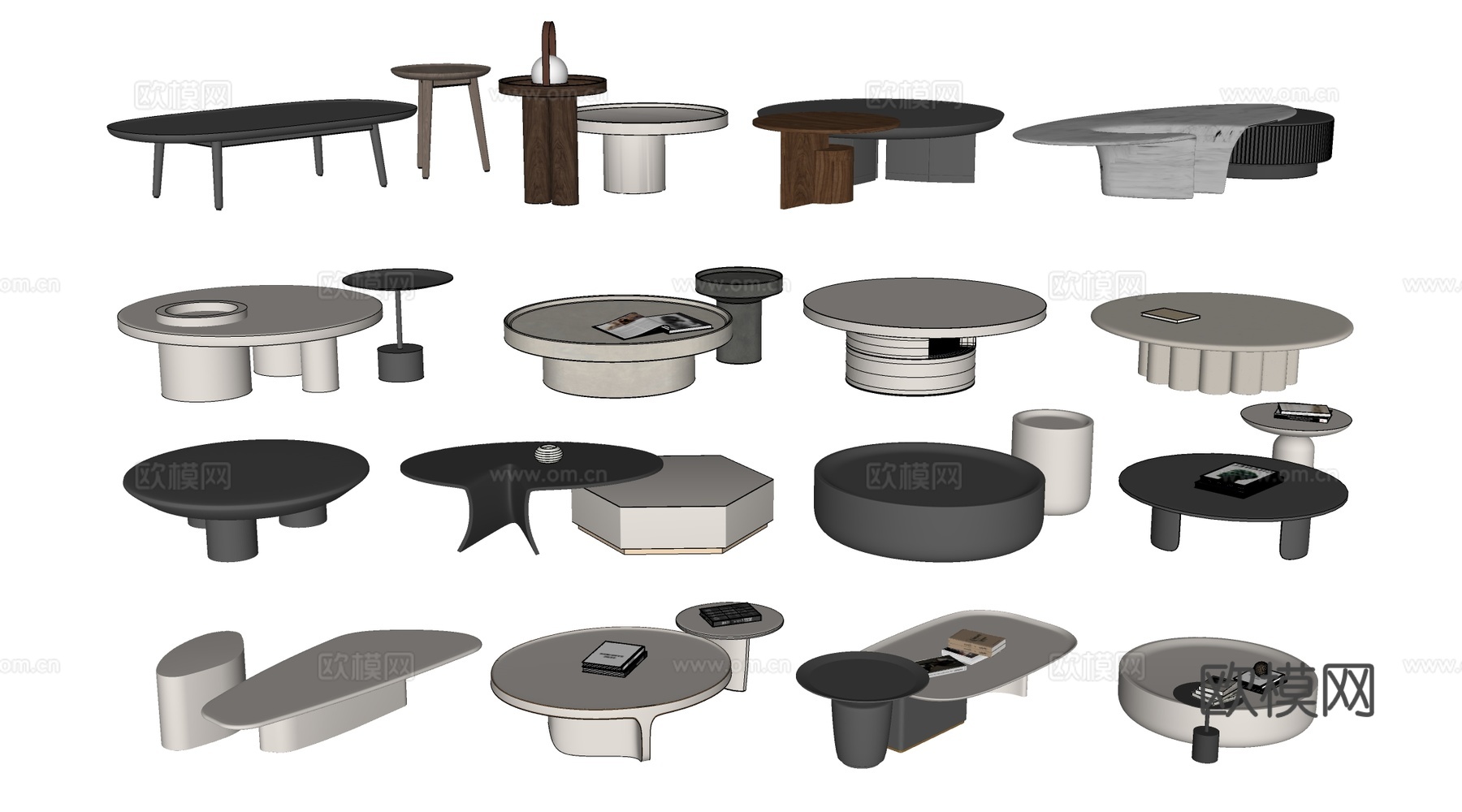 现代茶几 客厅茶几su模型