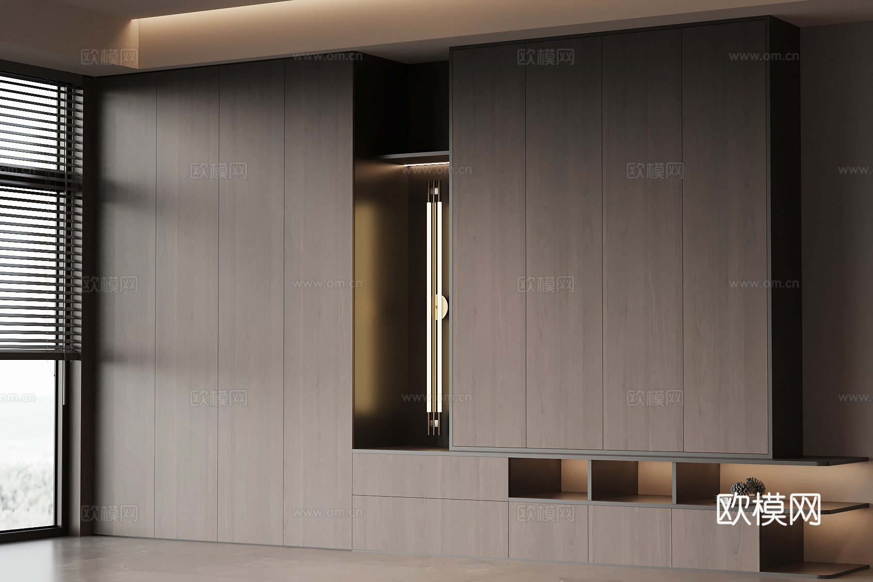 现代意式衣柜 成品衣柜su模型