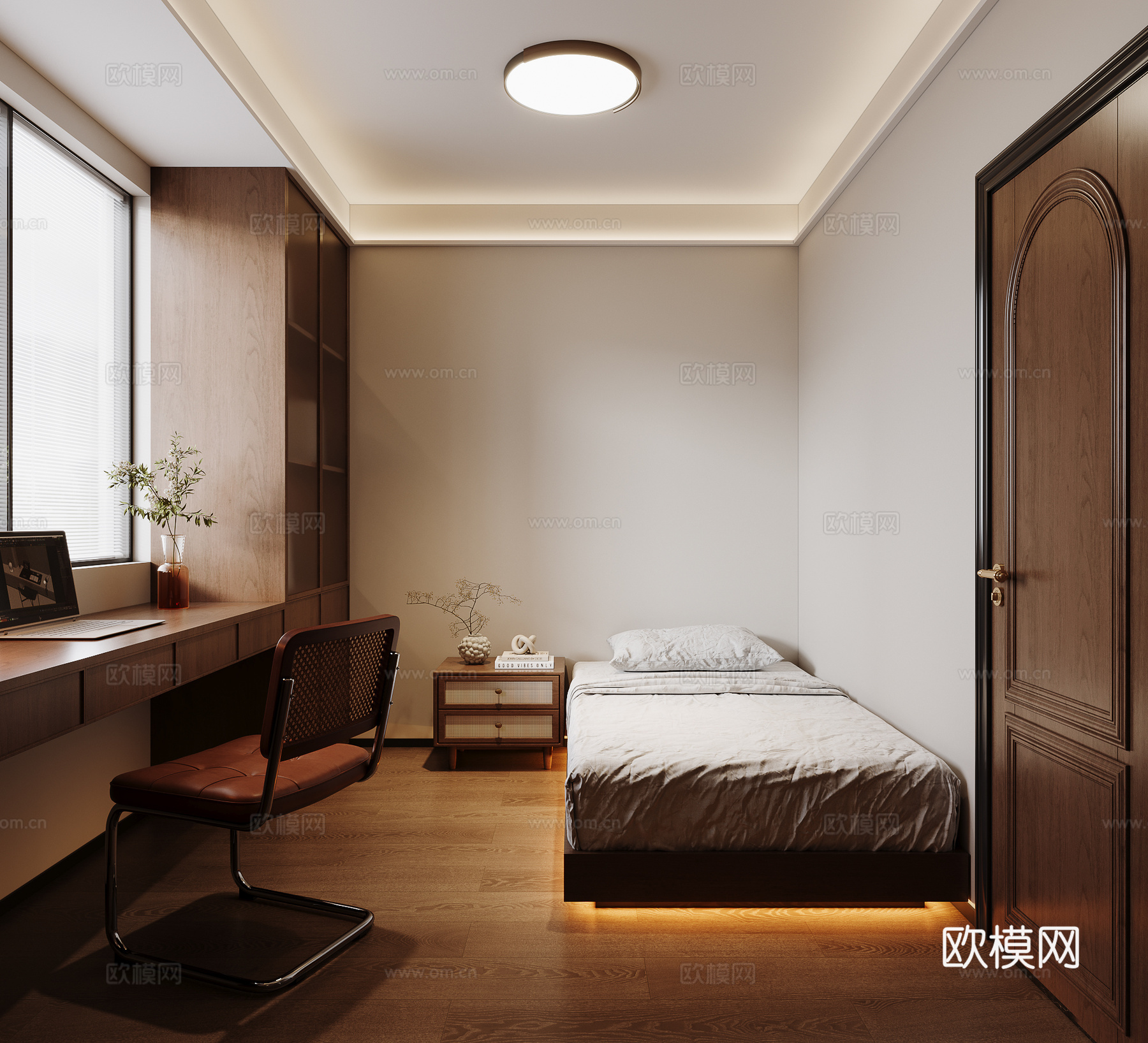 中古风卧室su模型