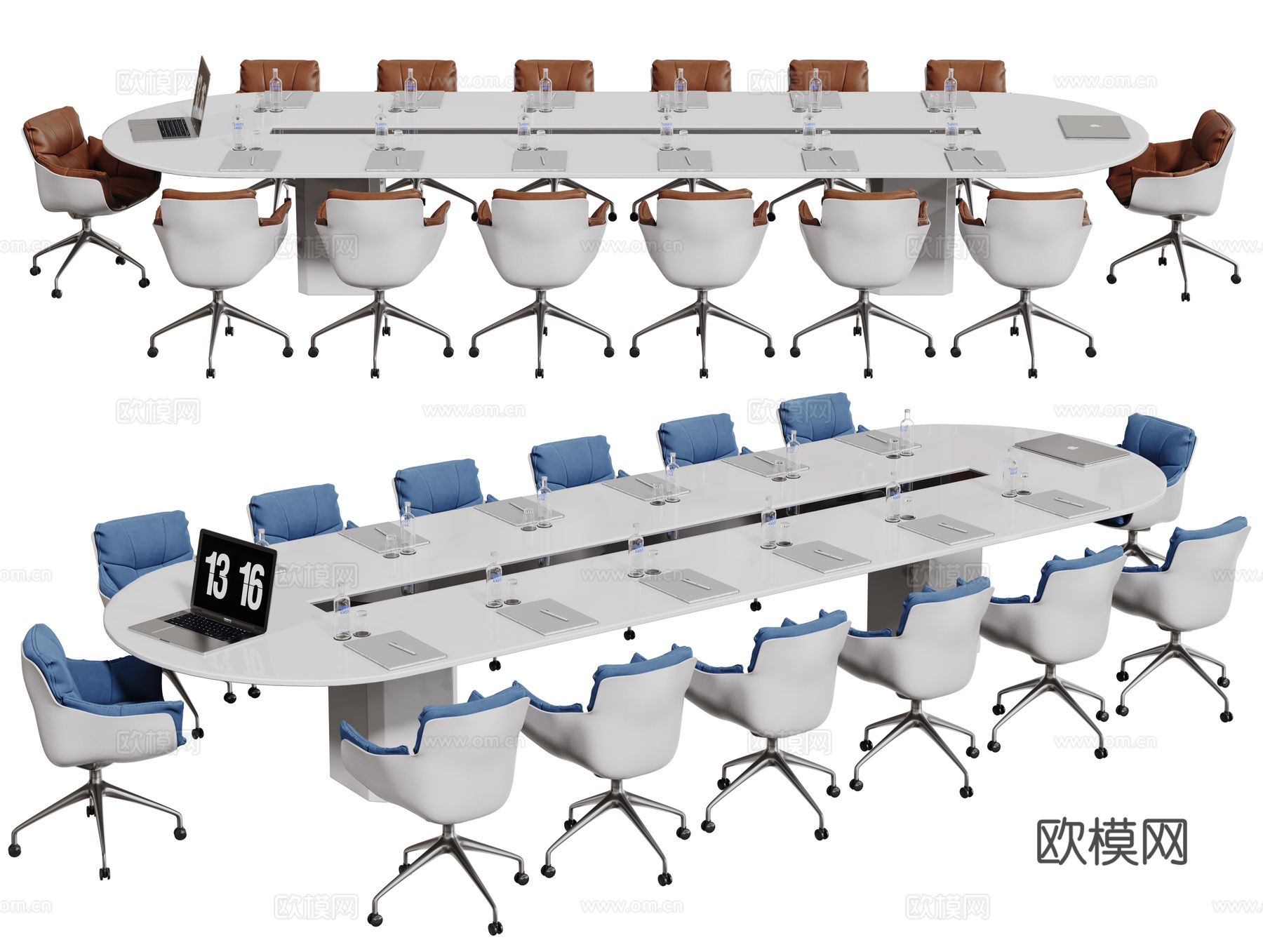 现代会议桌椅 洽谈桌椅 办公桌椅su模型