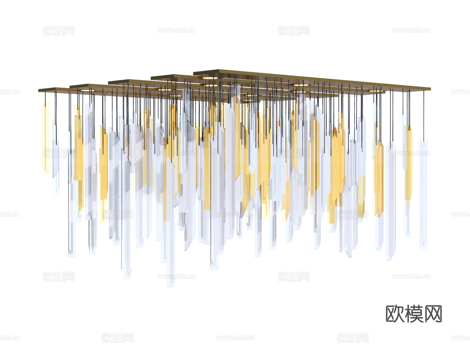 吊灯 水晶吊灯 金属吊灯 装饰灯具su模型下载（渲染图1）