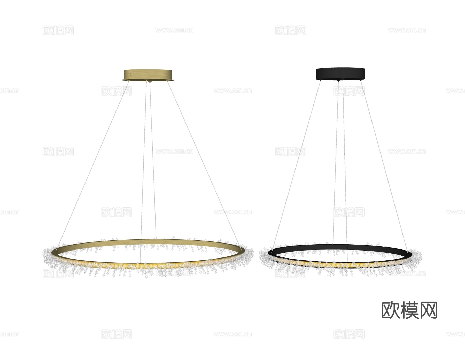 吊灯 水晶吊灯 金属吊灯 装饰灯具su模型下载（渲染图2）