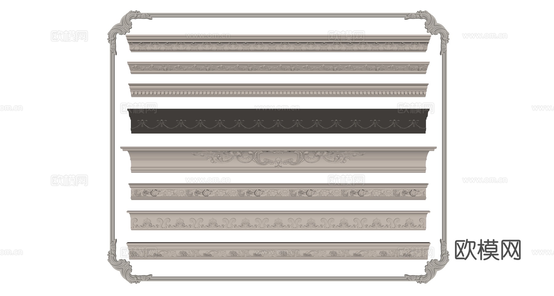 欧式构件su模型