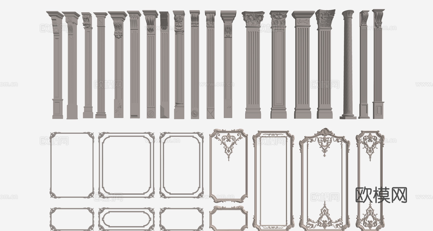 欧式构件su模型