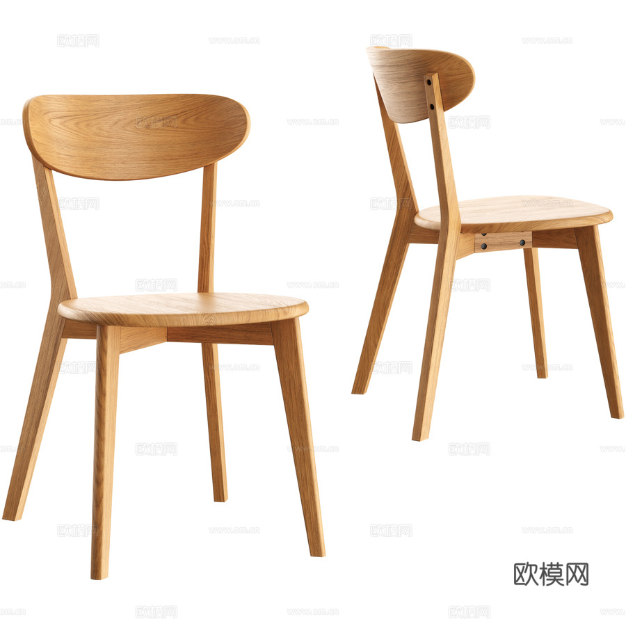 Hansen橡木餐椅3d模型下载