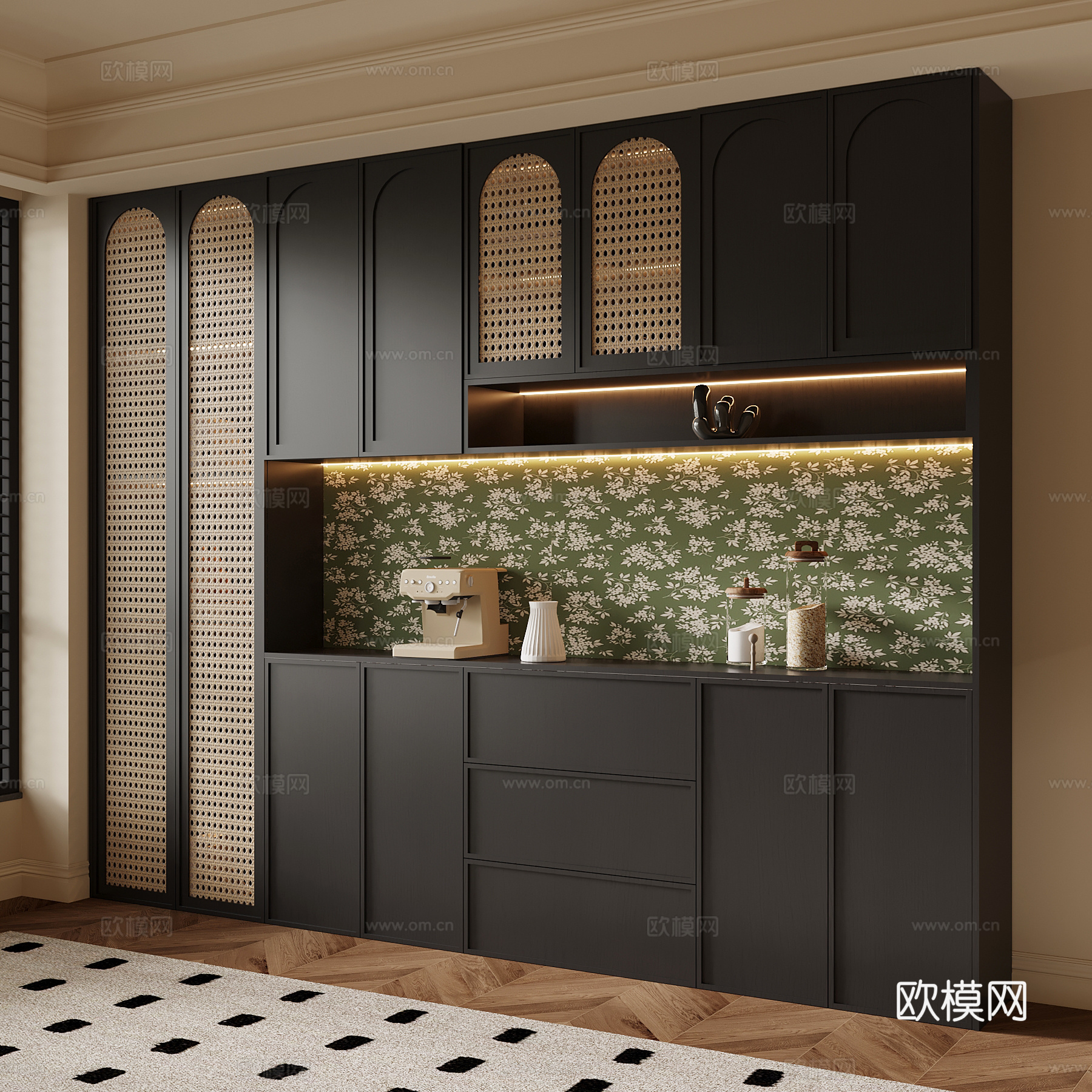法式酒柜su模型