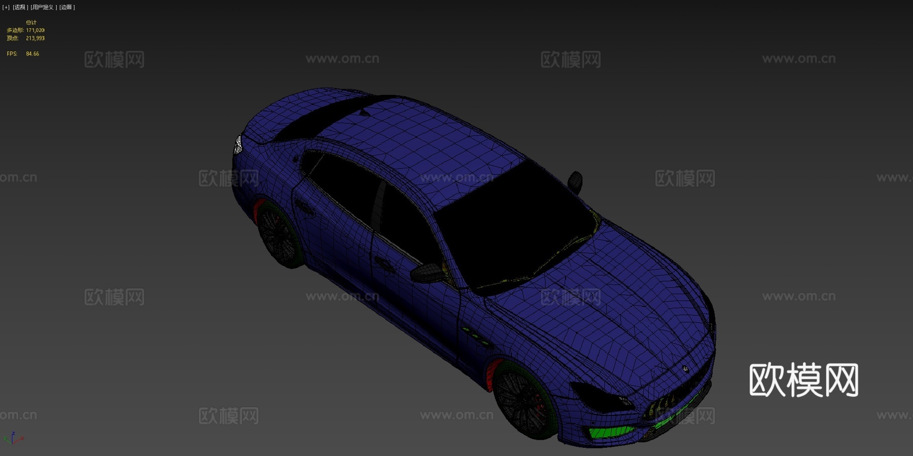 AC  玛莎拉蒂 四门轿车3d模型下载（渲染图4）