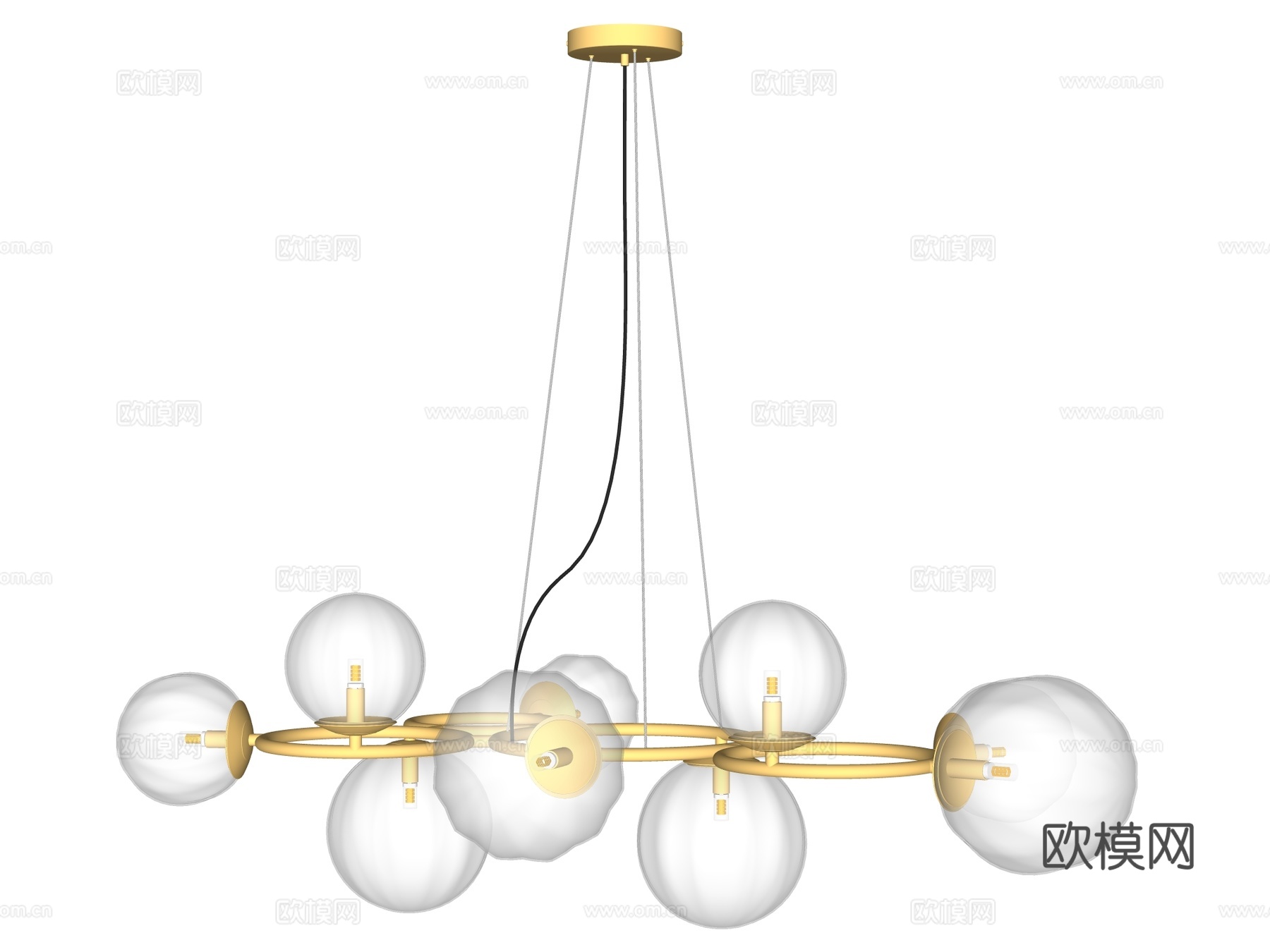 吊灯 金属吊灯 玻璃吊灯 装饰灯具su模型