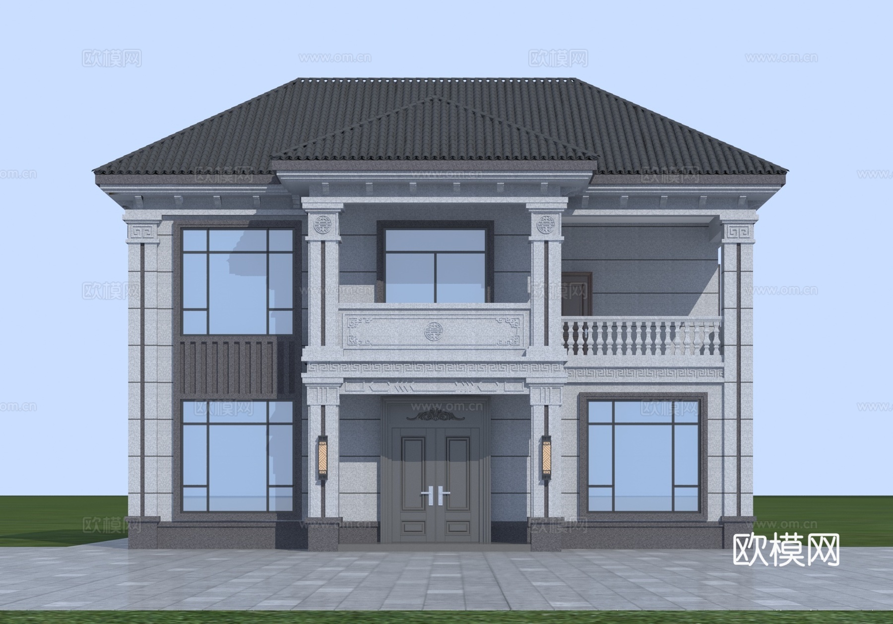 自建房别墅su模型