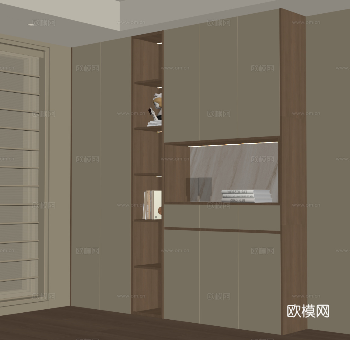 中古风餐边柜su模型