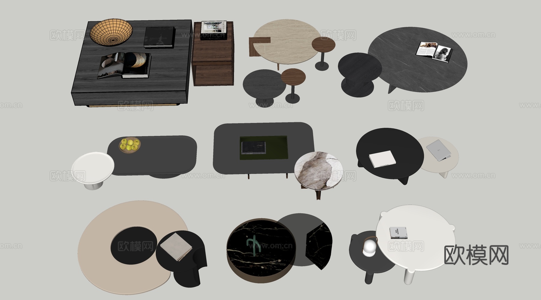 现代茶几 客厅茶几su模型