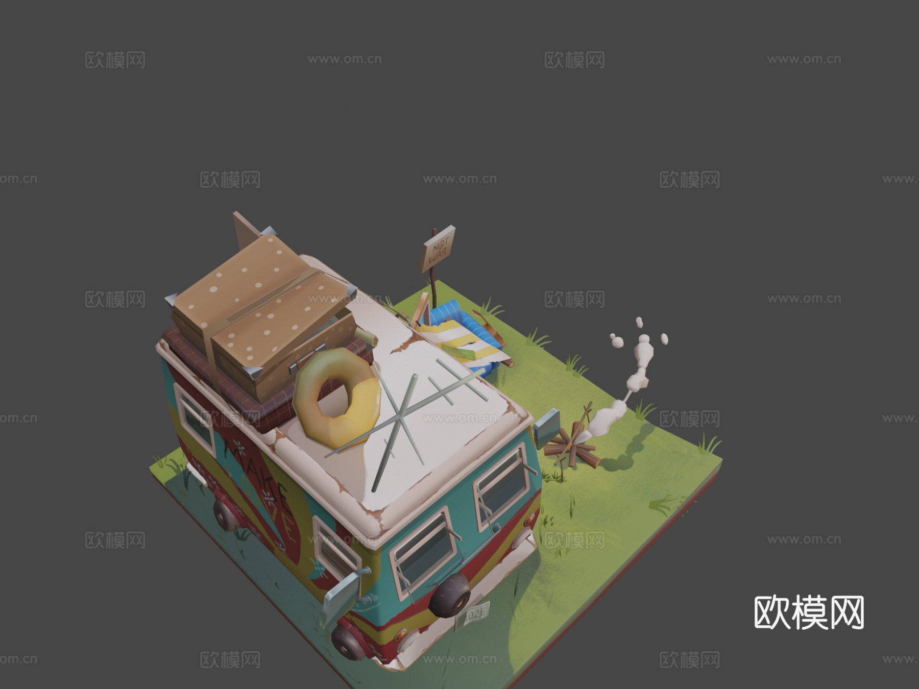 嬉皮士营地3d模型下载（渲染图8）