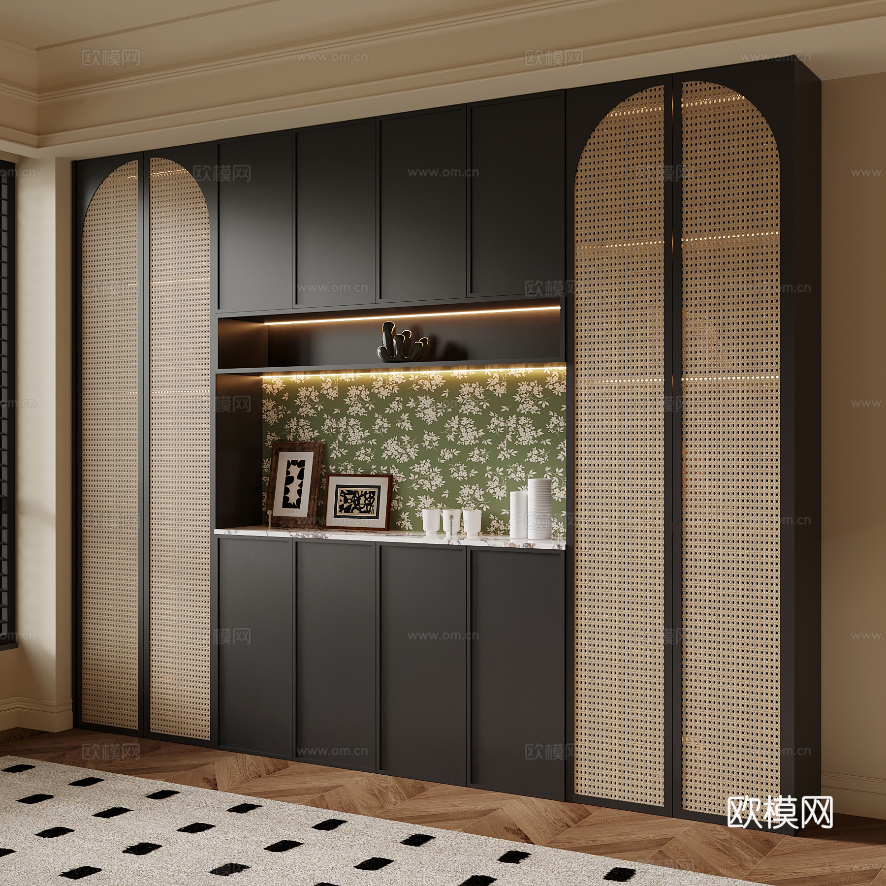 法式餐边柜su模型