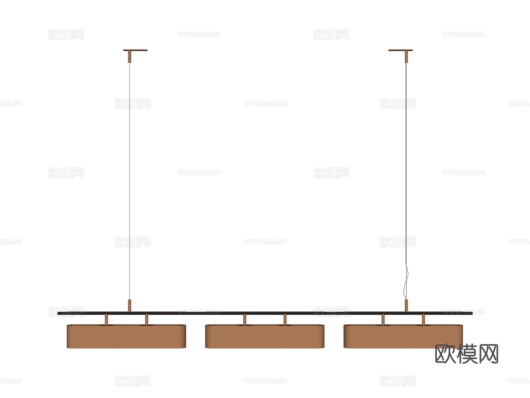 吊灯 金属吊灯 条形吊灯 装饰灯具su模型