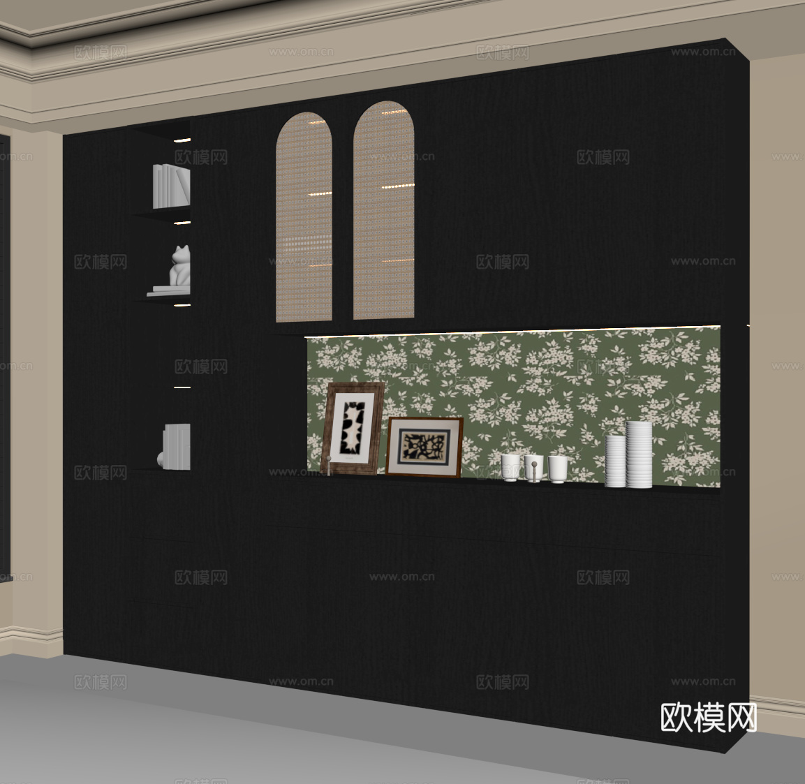 法式餐边柜su模型