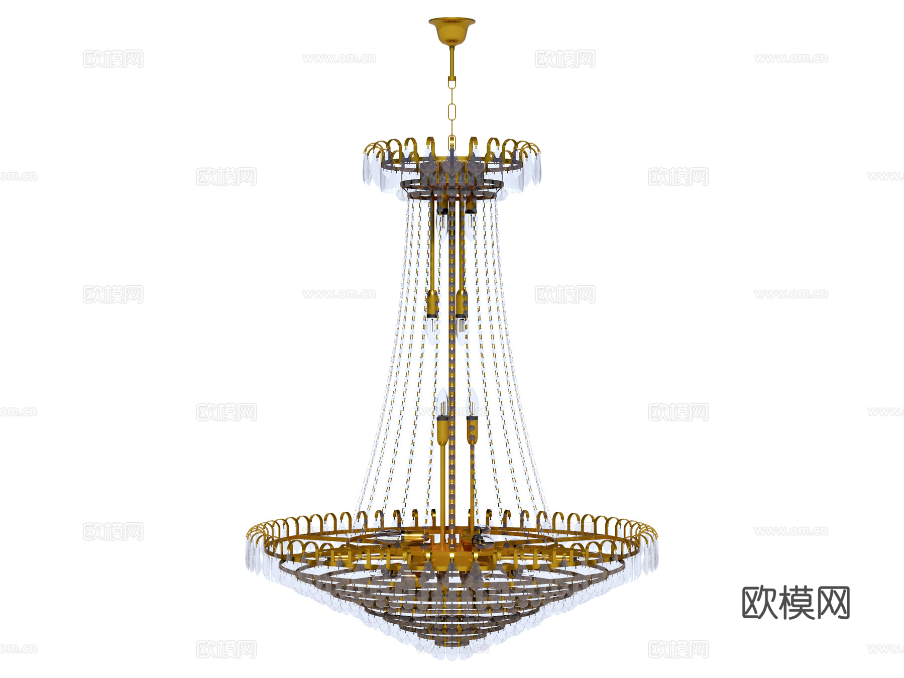 吊灯 水晶吊灯 金属吊灯 装饰灯具su模型下载（渲染图1）