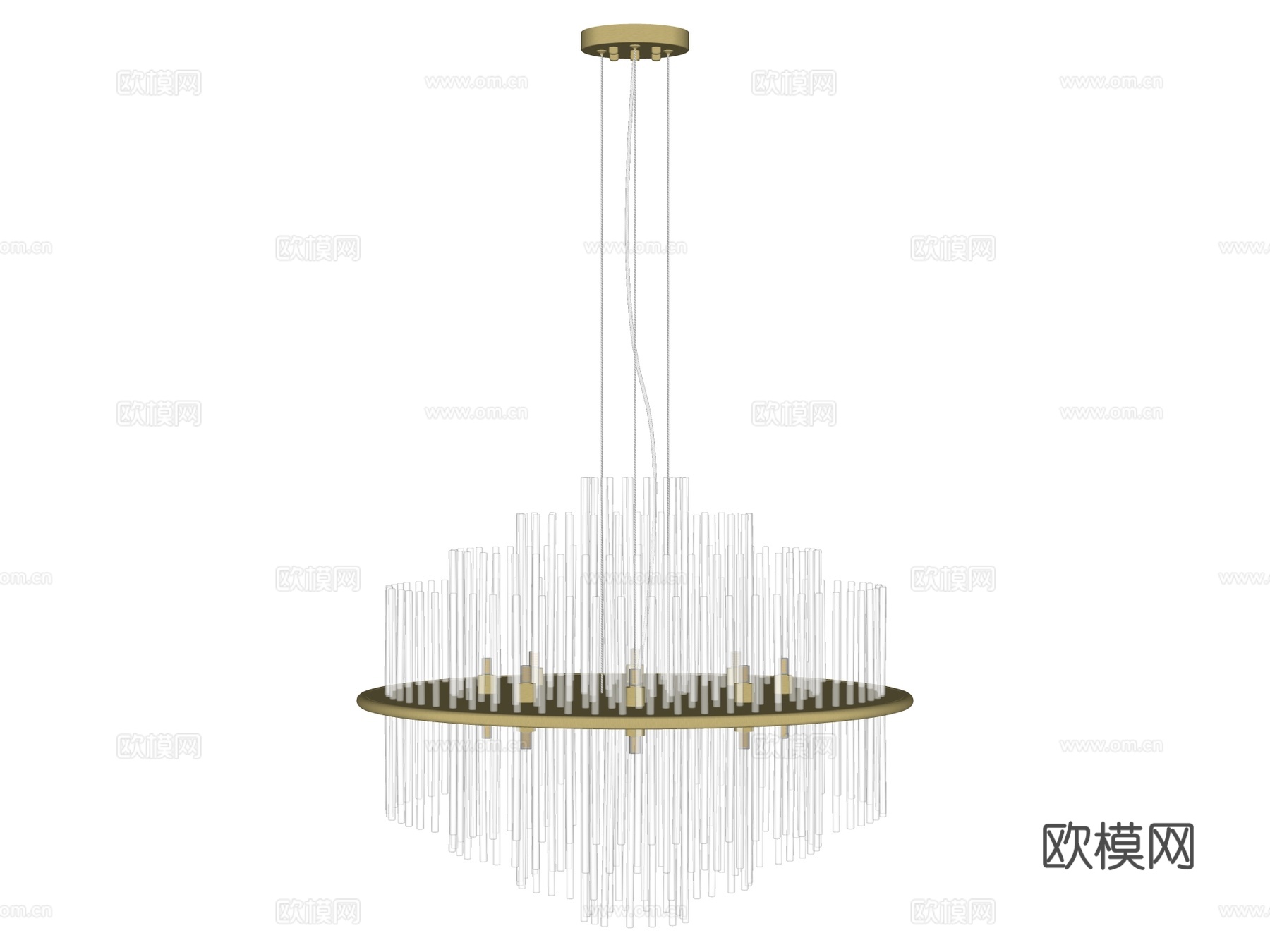 吊灯 水晶吊灯 金属吊灯 装饰灯具su模型下载（渲染图2）